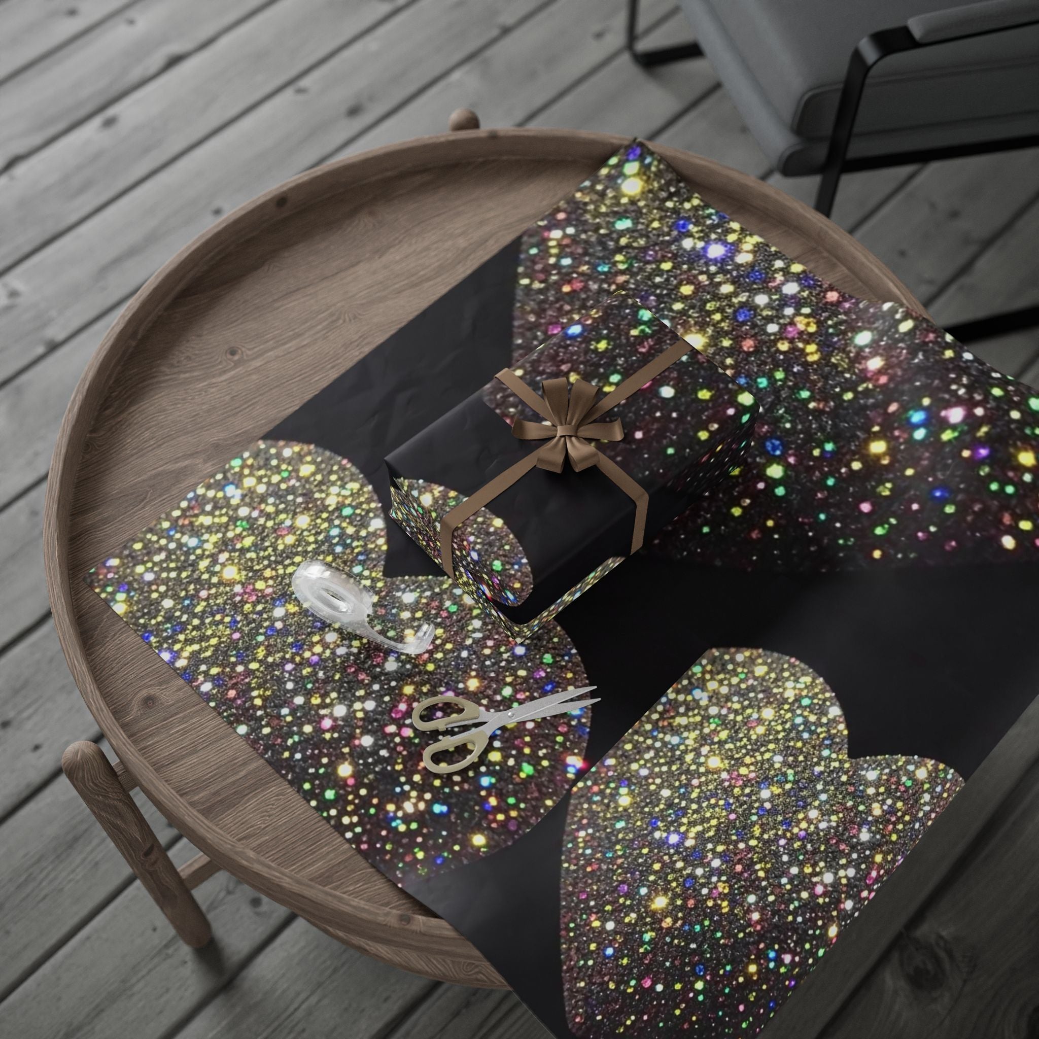 Holographic Heart Confetti Wrapping Paper Roll