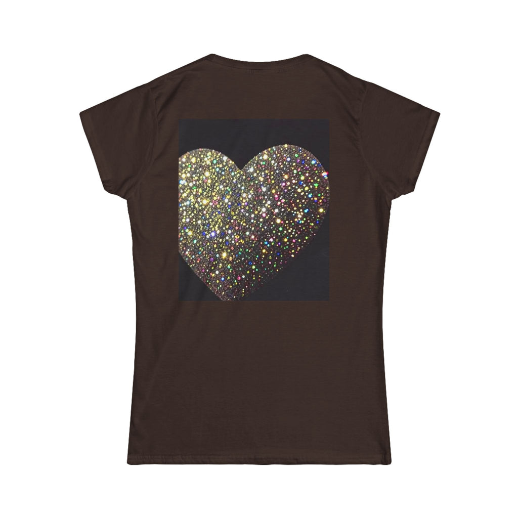 Glitter Heart Tee — Sparkling Sequin Heart Graphic Women's T-Shirt