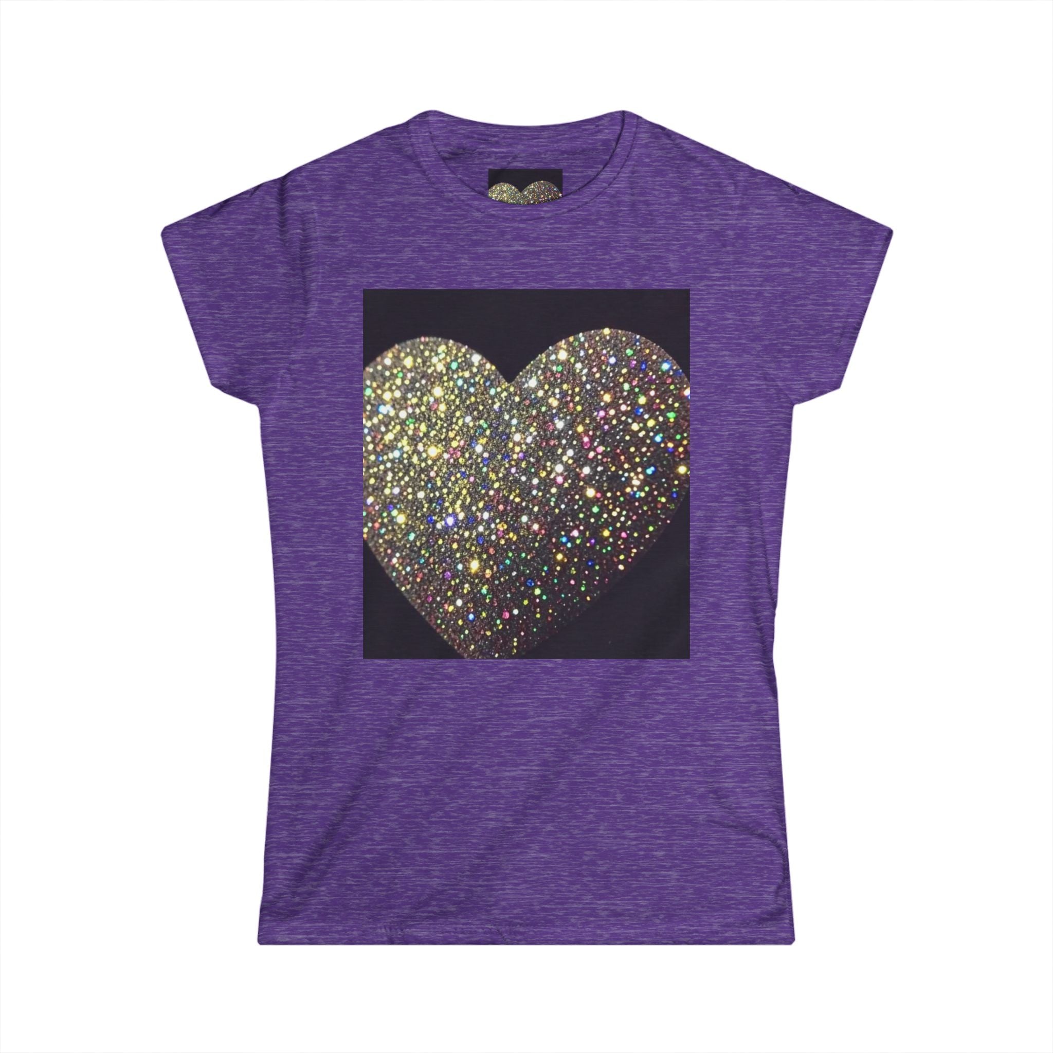 Glitter Heart Tee — Sparkling Sequin Heart Graphic Women's T-Shirt