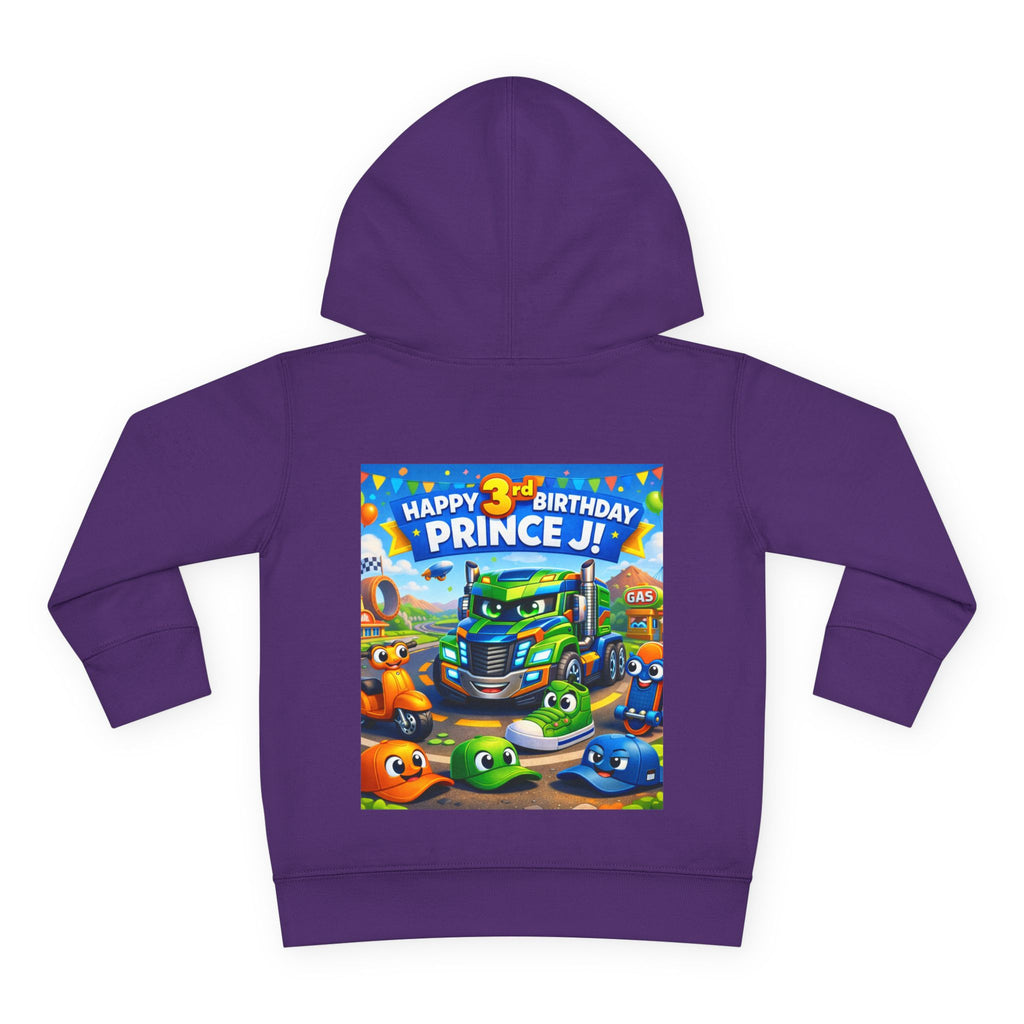Toddler Hoodie — Colorful Birthday Truck & Candy Party Kids Pullover