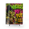 Troll Shower Curtain — 'Where's My Pot of Gold' Graffiti Bathroom Decor