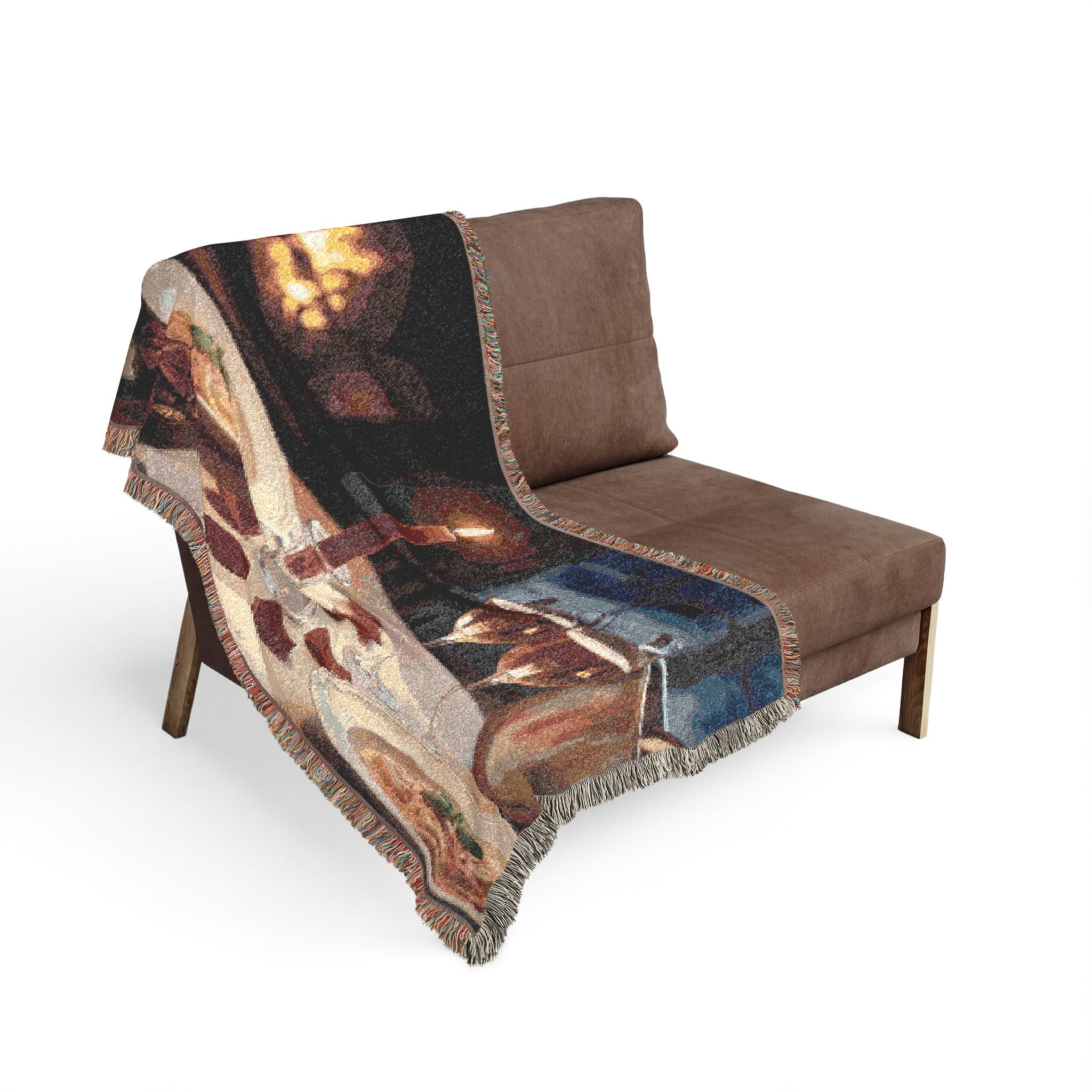 Cozy Candlelit Dinner Woven Blanket