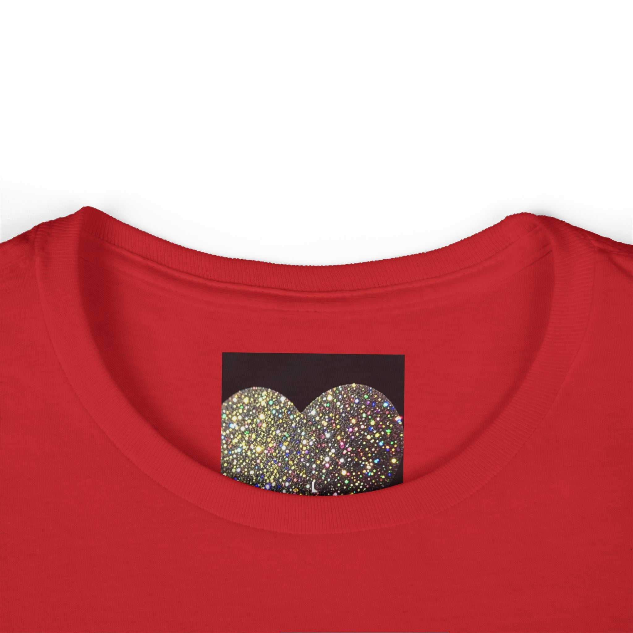 Glitter Heart Tee — Sparkling Sequin Heart Graphic Women's T-Shirt