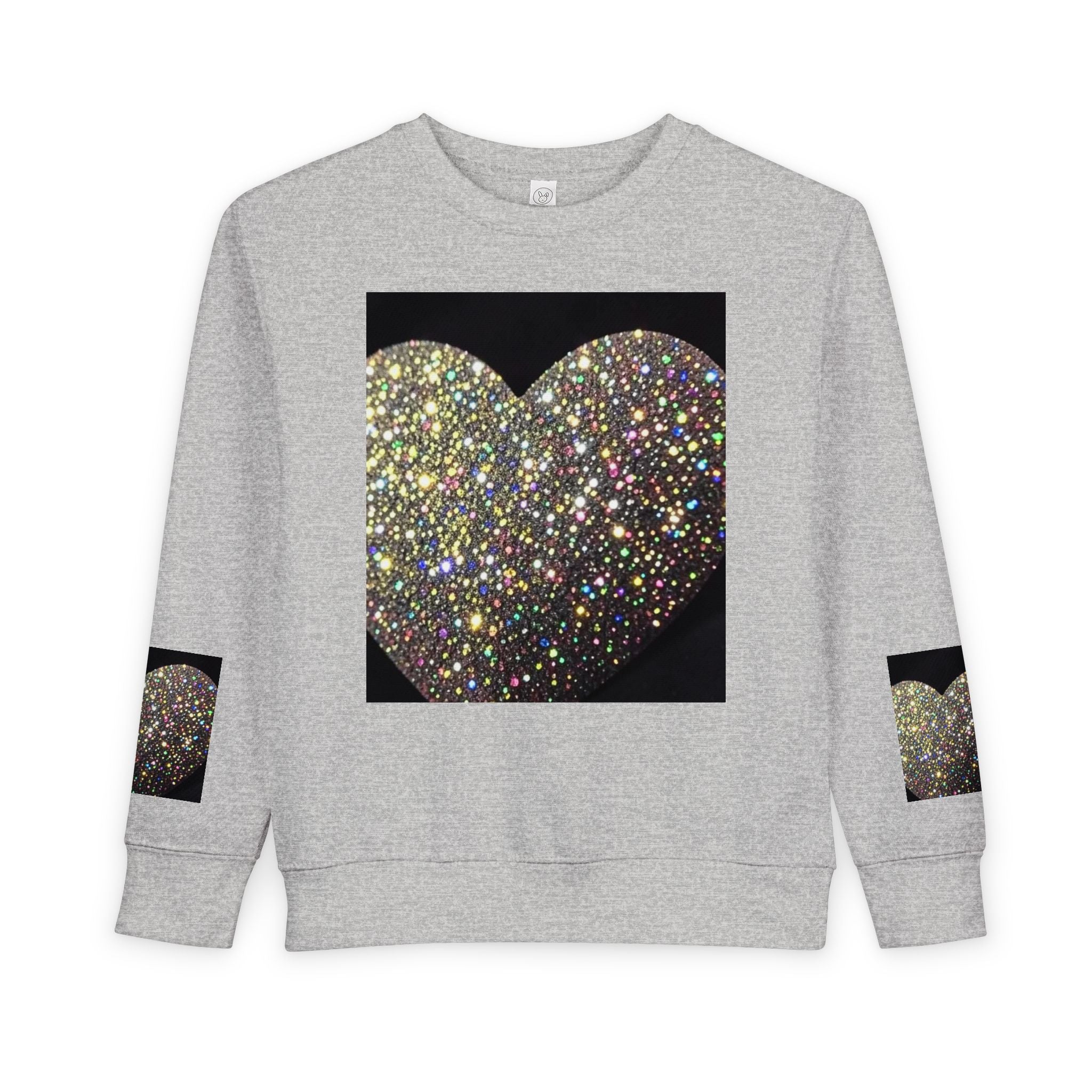 Glitter Heart Toddler Sweatshirt — Sparkly Sequin Heart Pullover for Kids