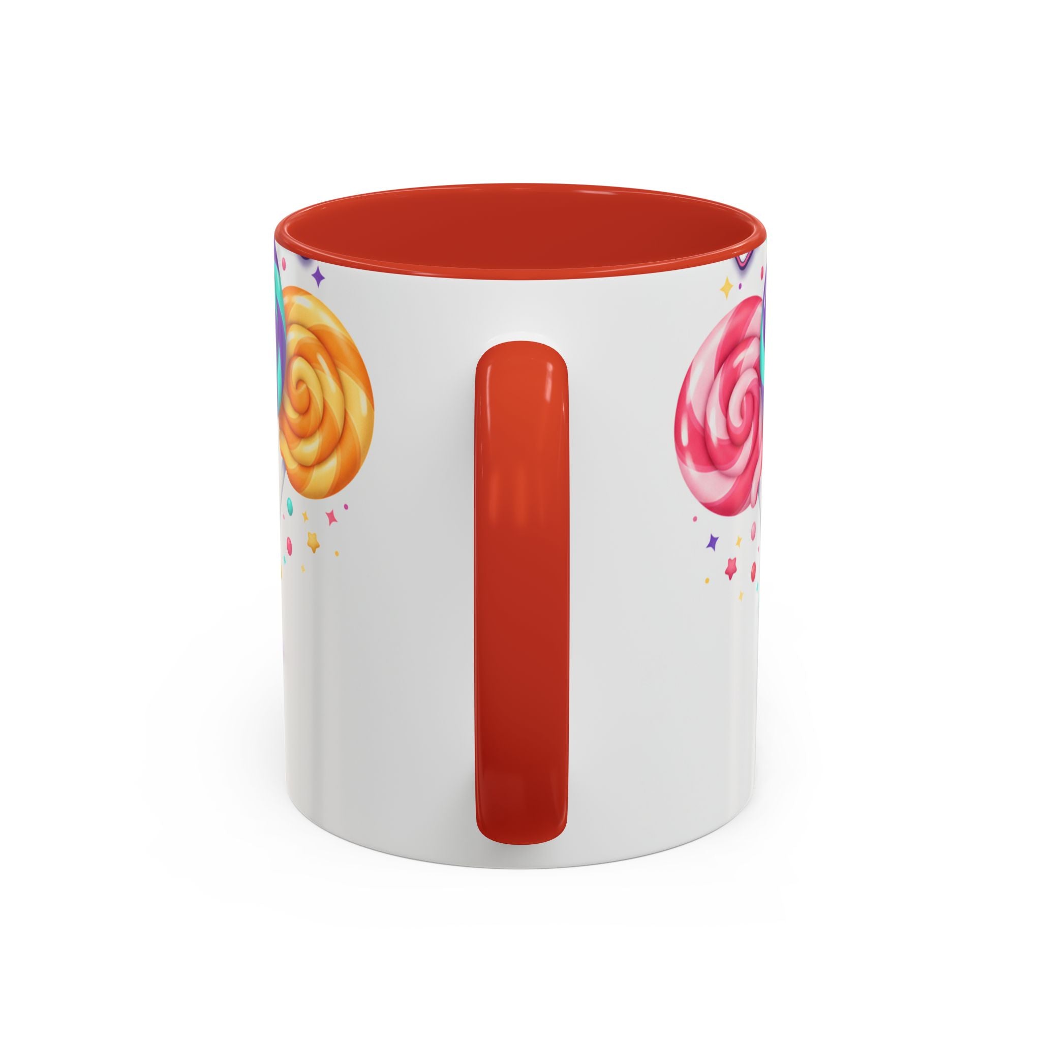 Lollipop Candy Coffee Mug — Colorful Swirl Sweets Accent Mug (11/15oz)