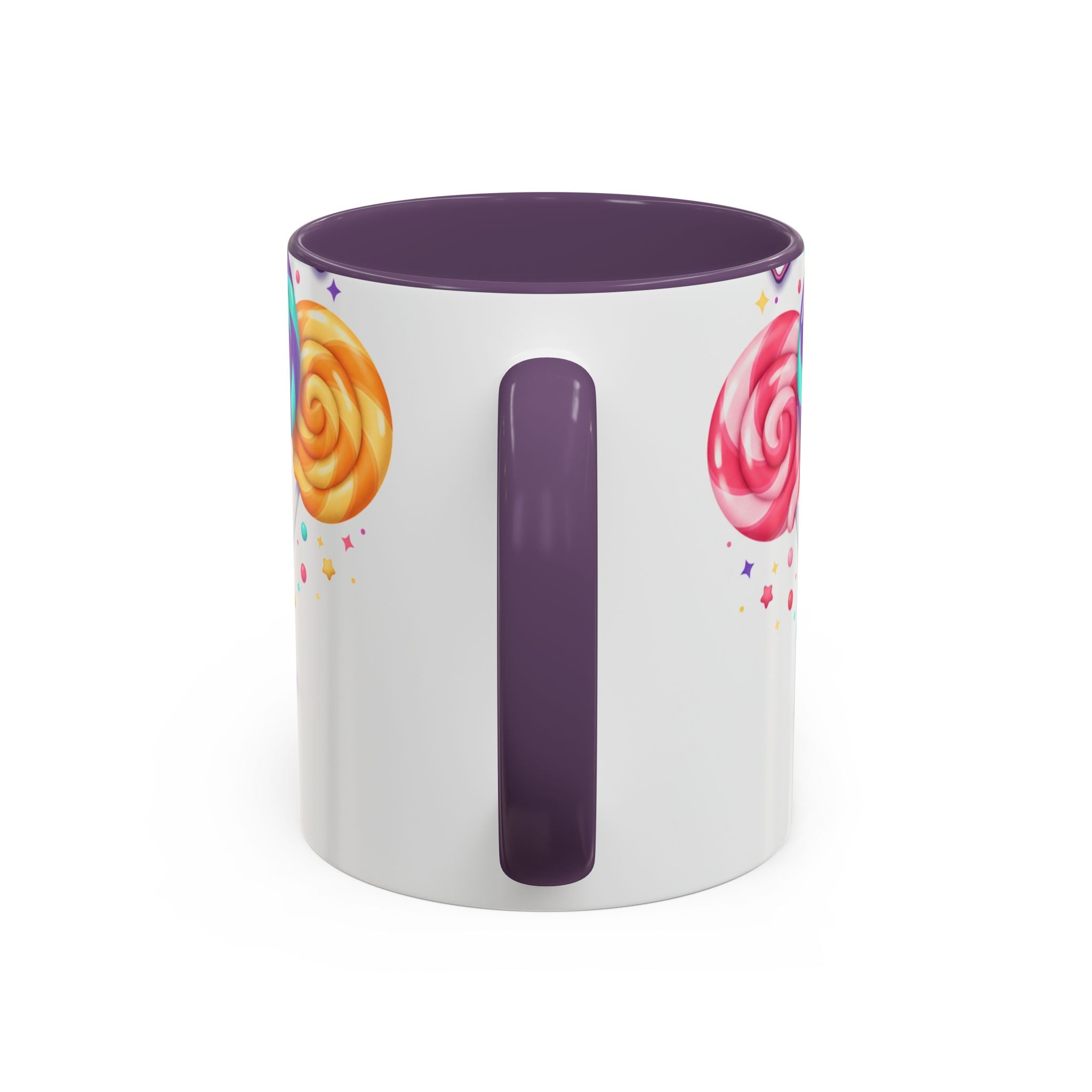 Lollipop Candy Coffee Mug — Colorful Swirl Sweets Accent Mug (11/15oz)