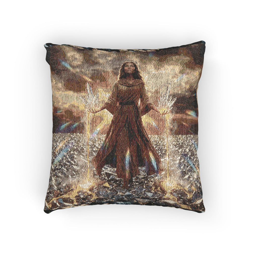 Leopard Print Woven Pillow — Textured Animal Print Decorative Cushion
