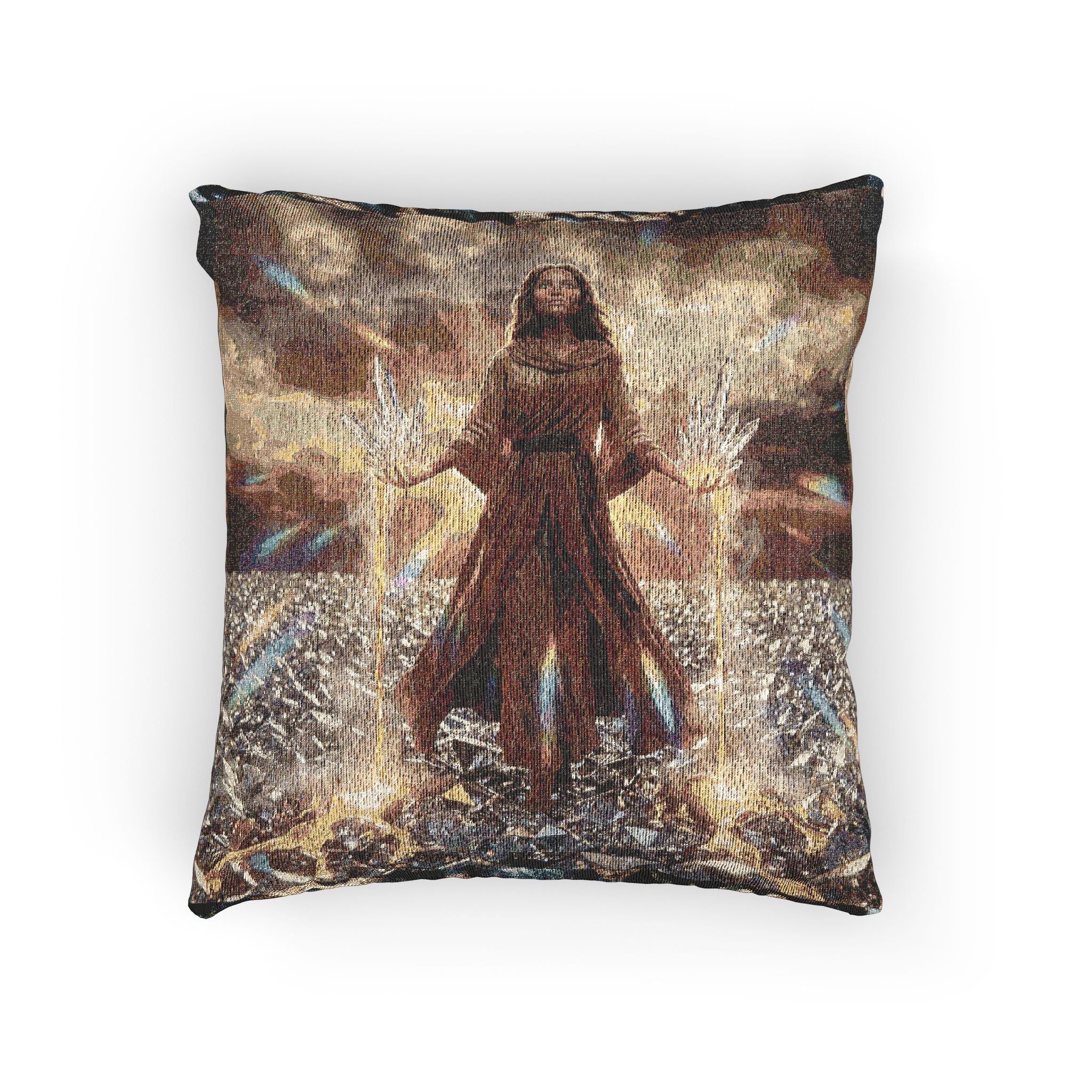 Leopard Print Woven Pillow — Textured Animal Print Decorative Cushion