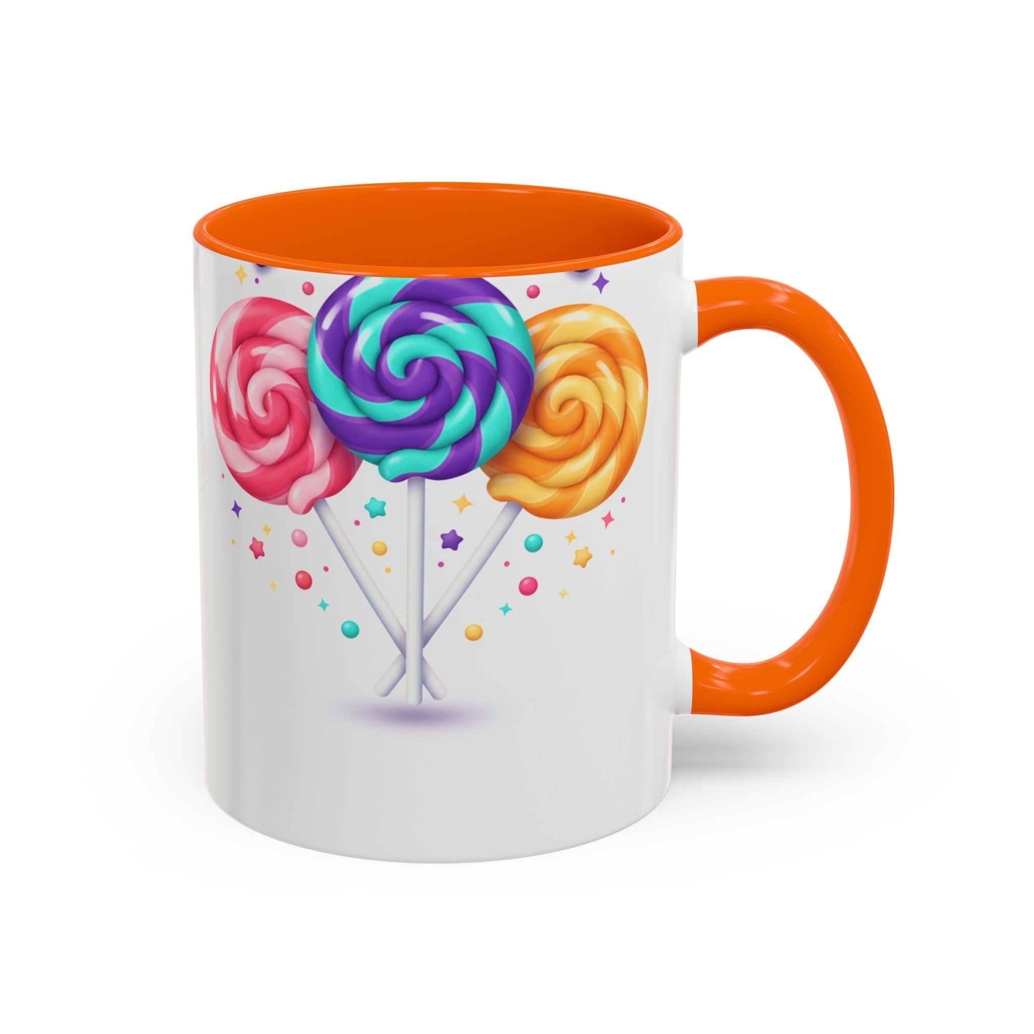 Lollipop Candy Coffee Mug — Colorful Swirl Sweets Accent Mug (11/15oz)