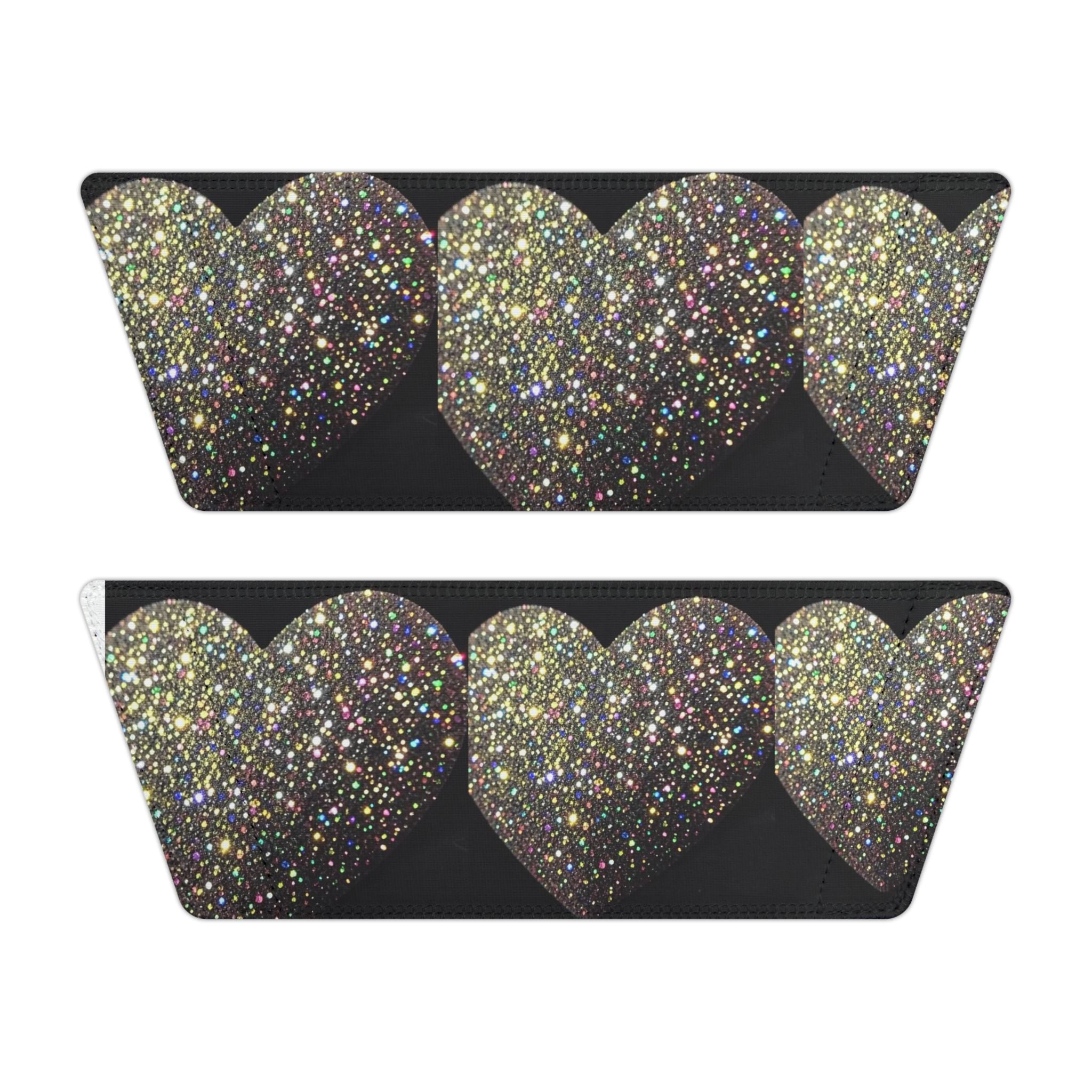 Glitter Heart Slide Sandals — Women's Removable‑Strap Summer Slides