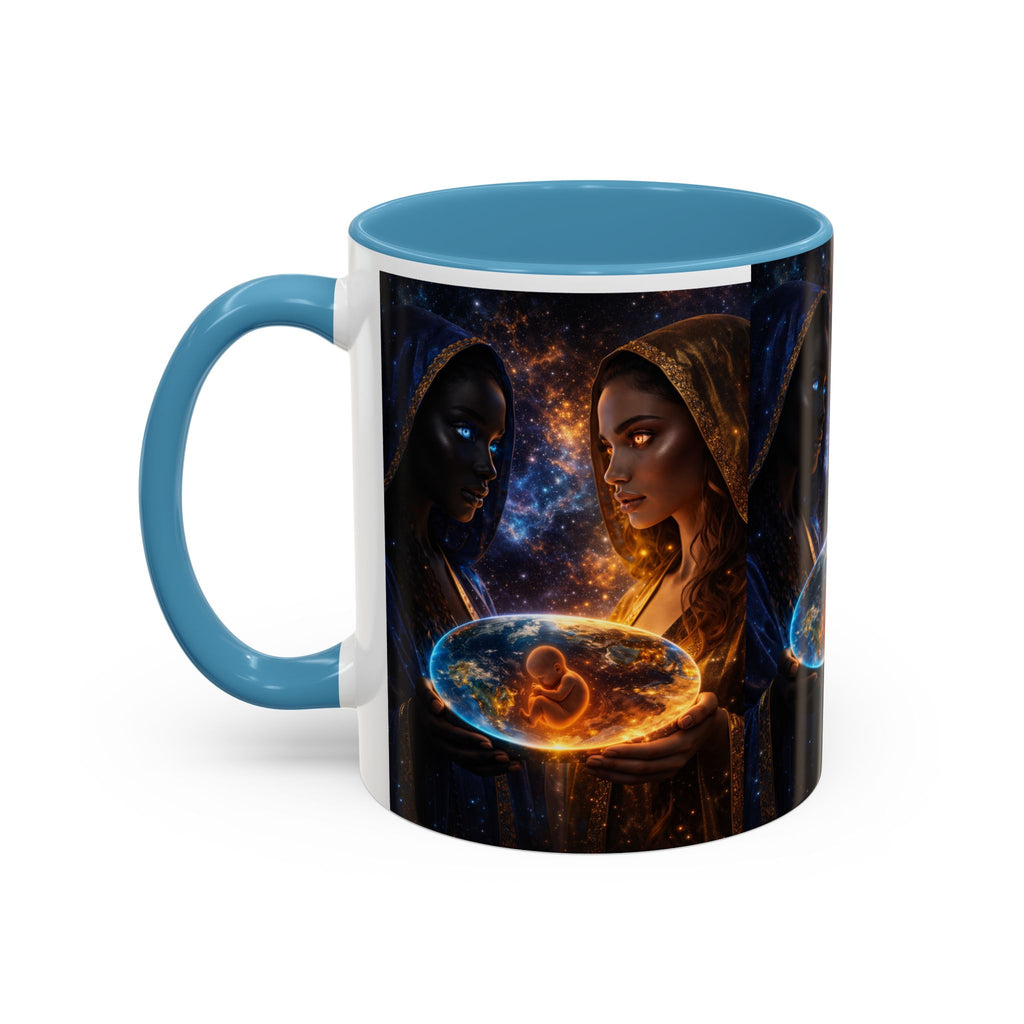 Mystic Sisters Coffee Mug — Cosmic Duality Art 11/15oz Accent Mug