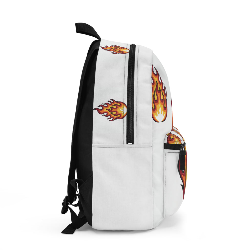 Flame Pattern Backpack — Bold Fire Graphic School & Travel Bag