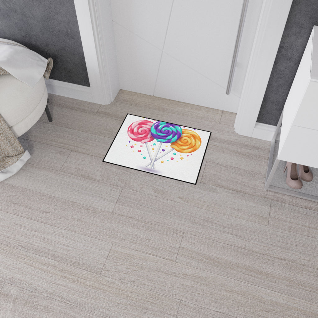 Lollipop Candy Heavy-Duty Floor Mat — Non-Slip Entry Rug for Kids' Rooms & Parties