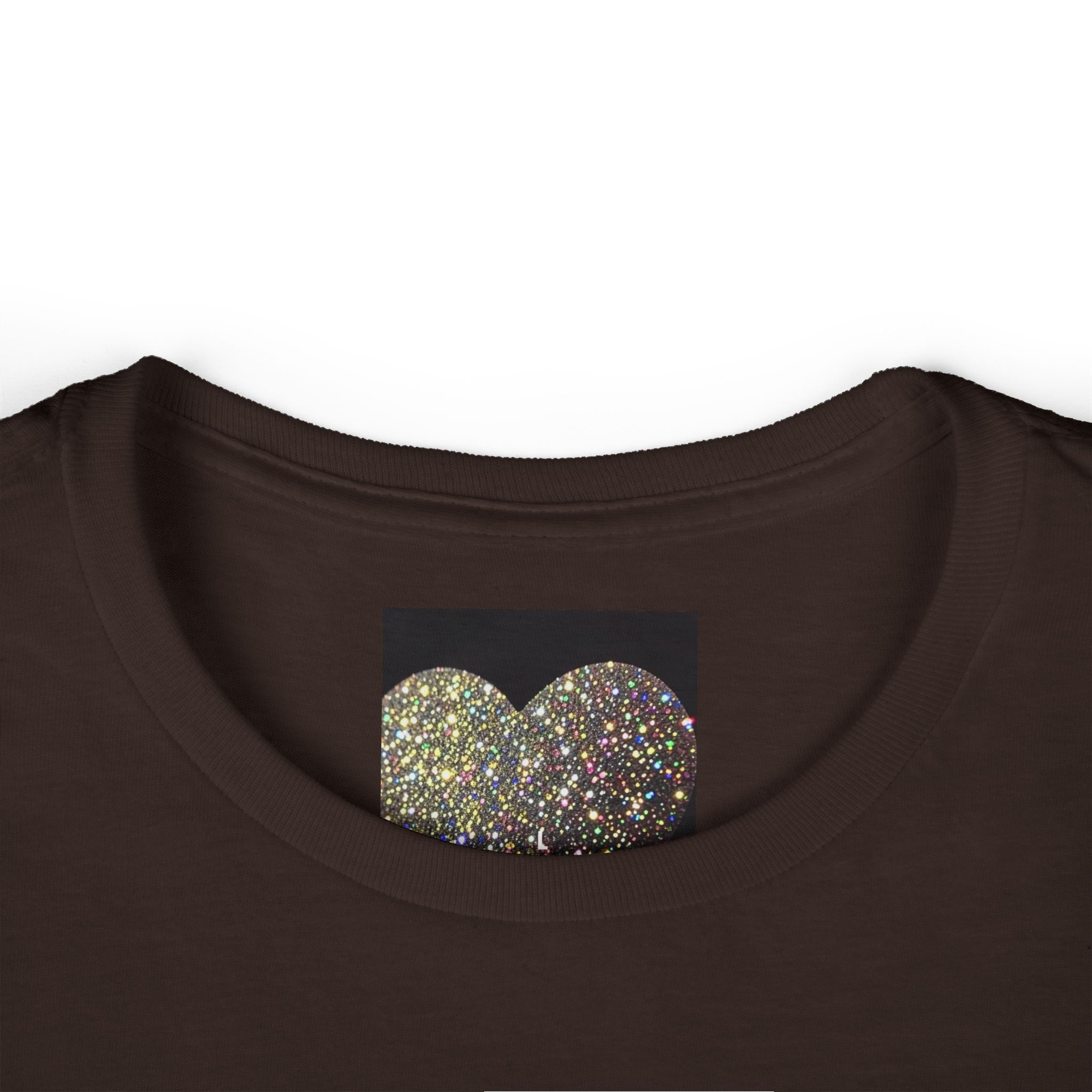 Glitter Heart Tee — Sparkling Sequin Heart Graphic Women's T-Shirt