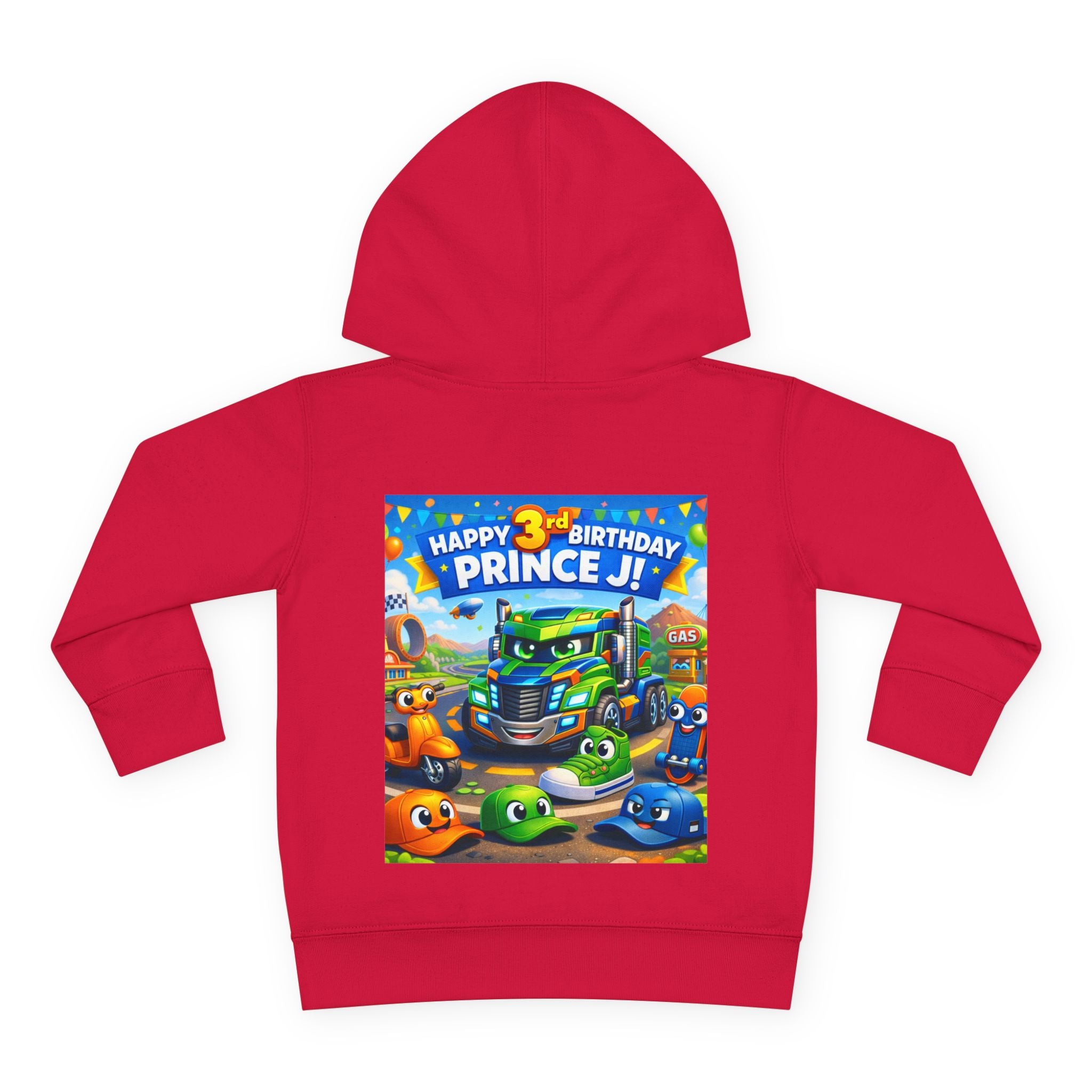 Toddler Hoodie — Colorful Birthday Truck & Candy Party Kids Pullover
