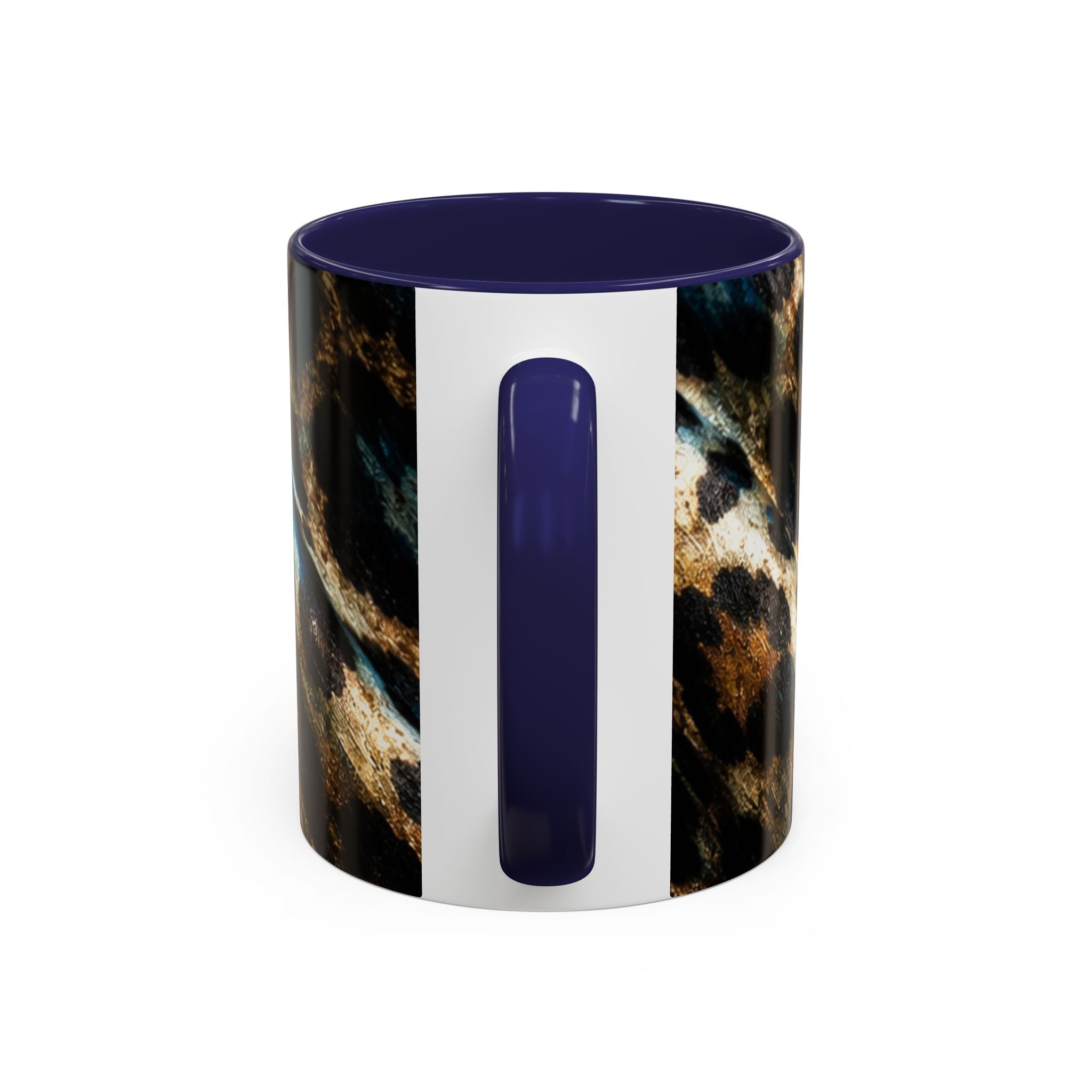 Teal Leopard Accent Coffee Mug — Bold Animal Print Ceramic Mug (11/15 oz)