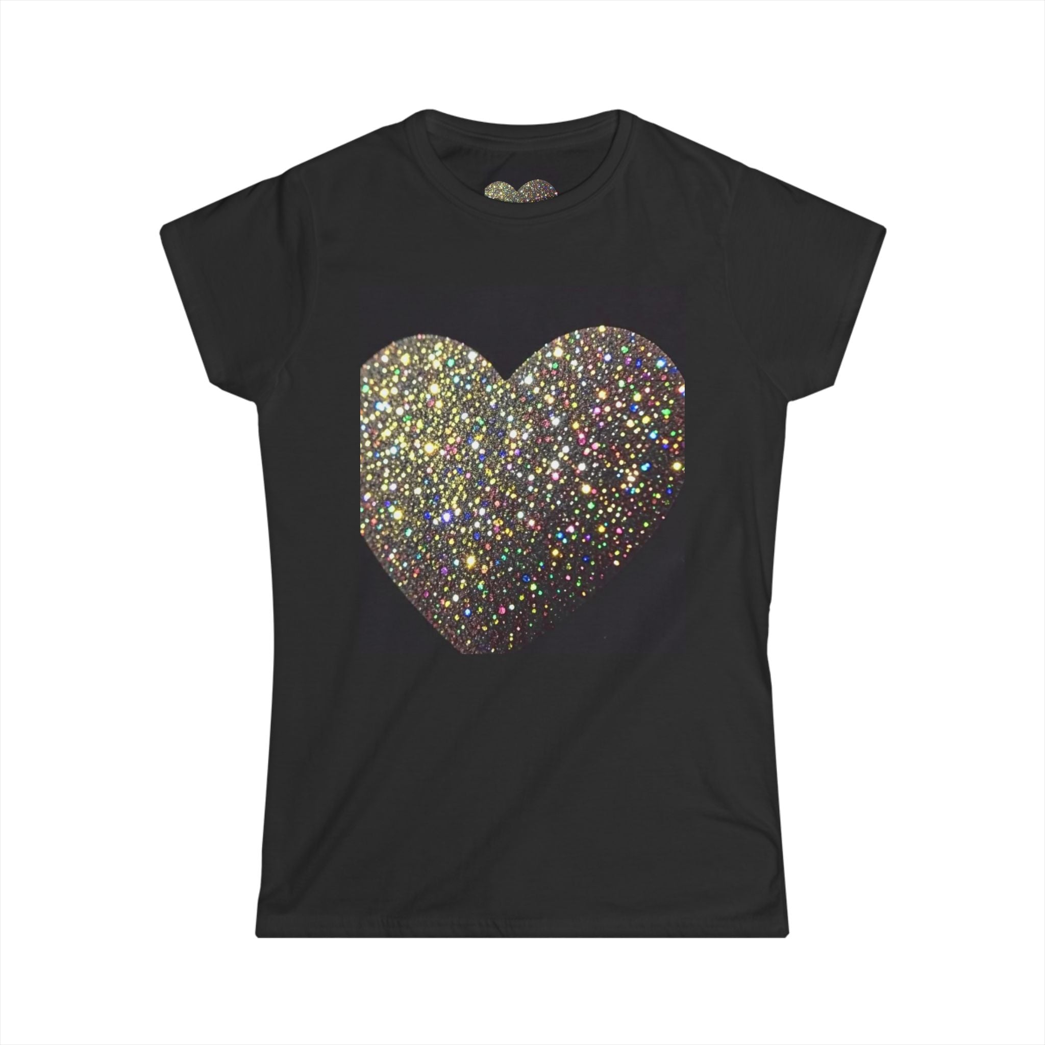 Glitter Heart Tee — Sparkling Sequin Heart Graphic Women's T-Shirt