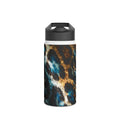 Leopard Print Stainless Bottle — Teal & Gold Animal Pattern Travel Flask