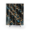 Leopard Print Shower Curtain — Teal Accent Animal Print Bathroom Decor