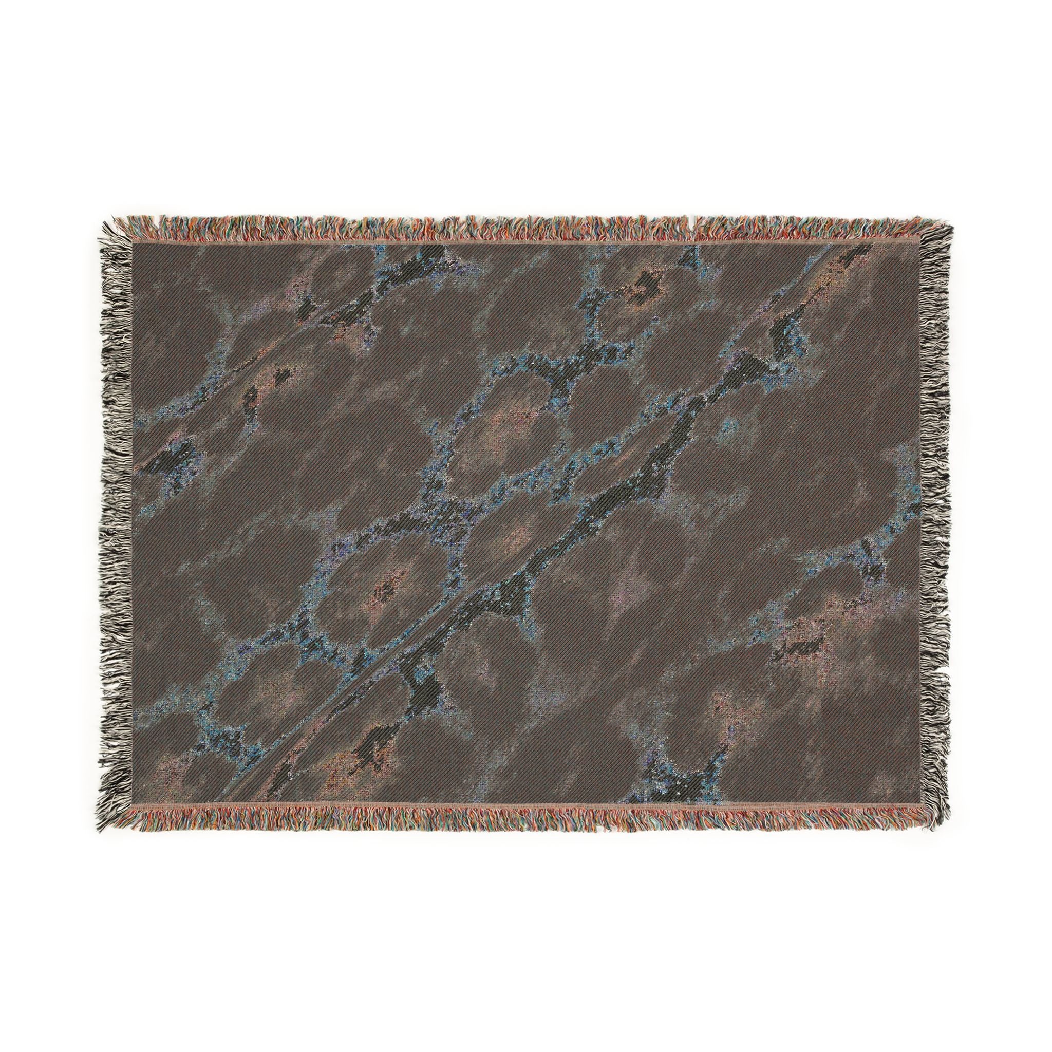 Boho Indigo Leopard Woven Blanket — Plush Animal Print Throw for Living Room & Bedroom