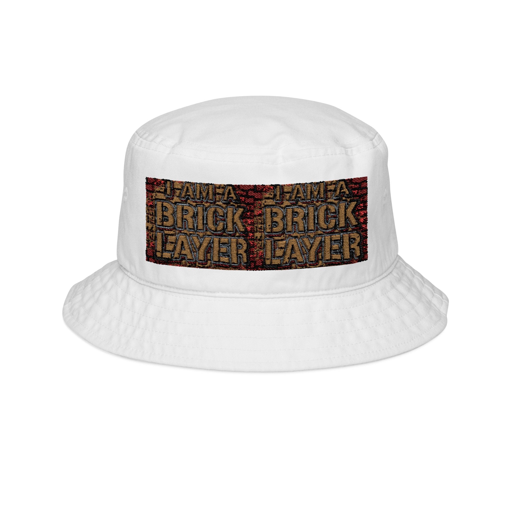 Embroidered 'Brick Layer' Text Bucket Hat — Urban Streetwear Sun Hat