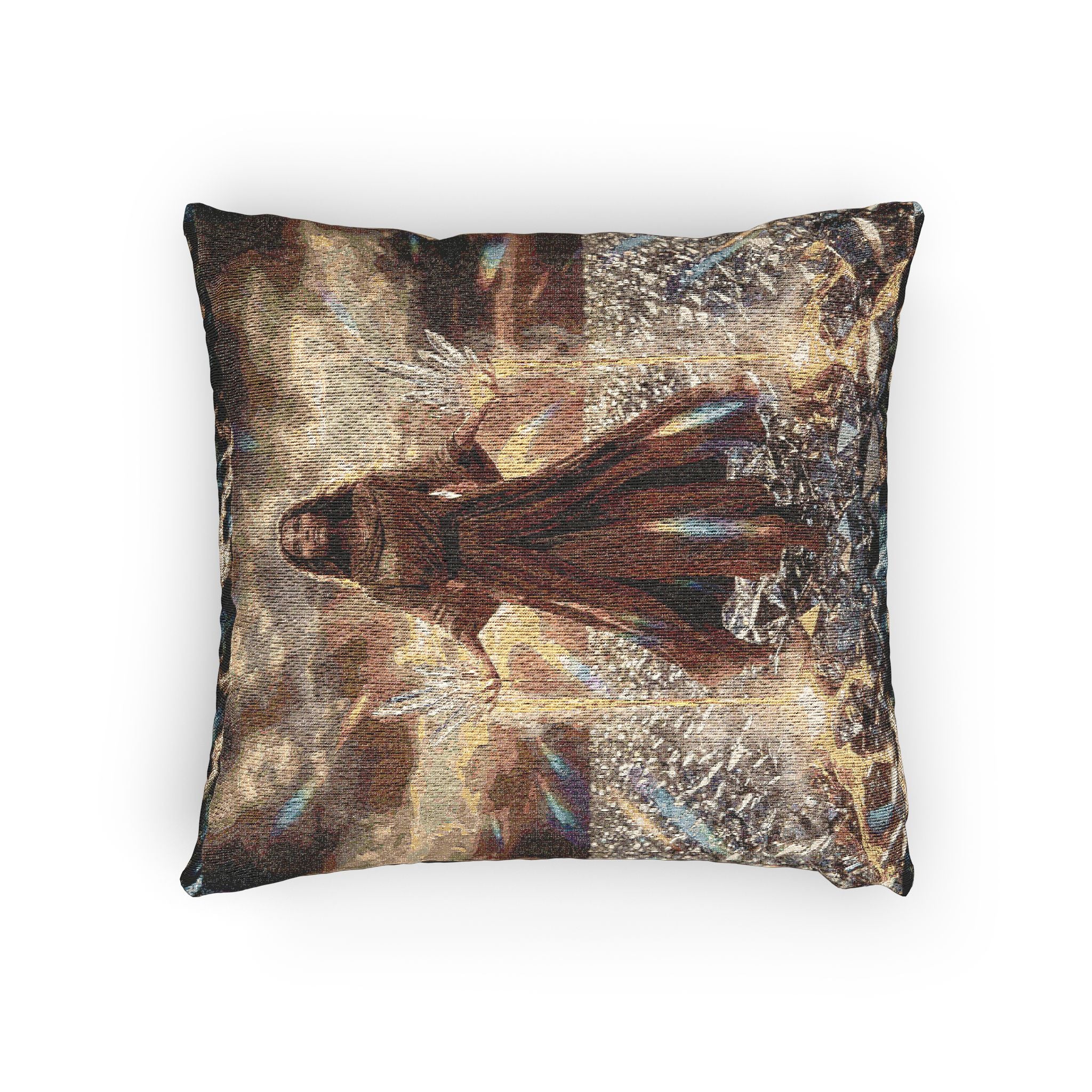 Leopard Print Woven Pillow — Textured Animal Print Decorative Cushion