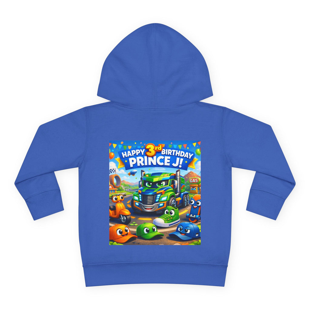 Toddler Hoodie — Colorful Birthday Truck & Candy Party Kids Pullover