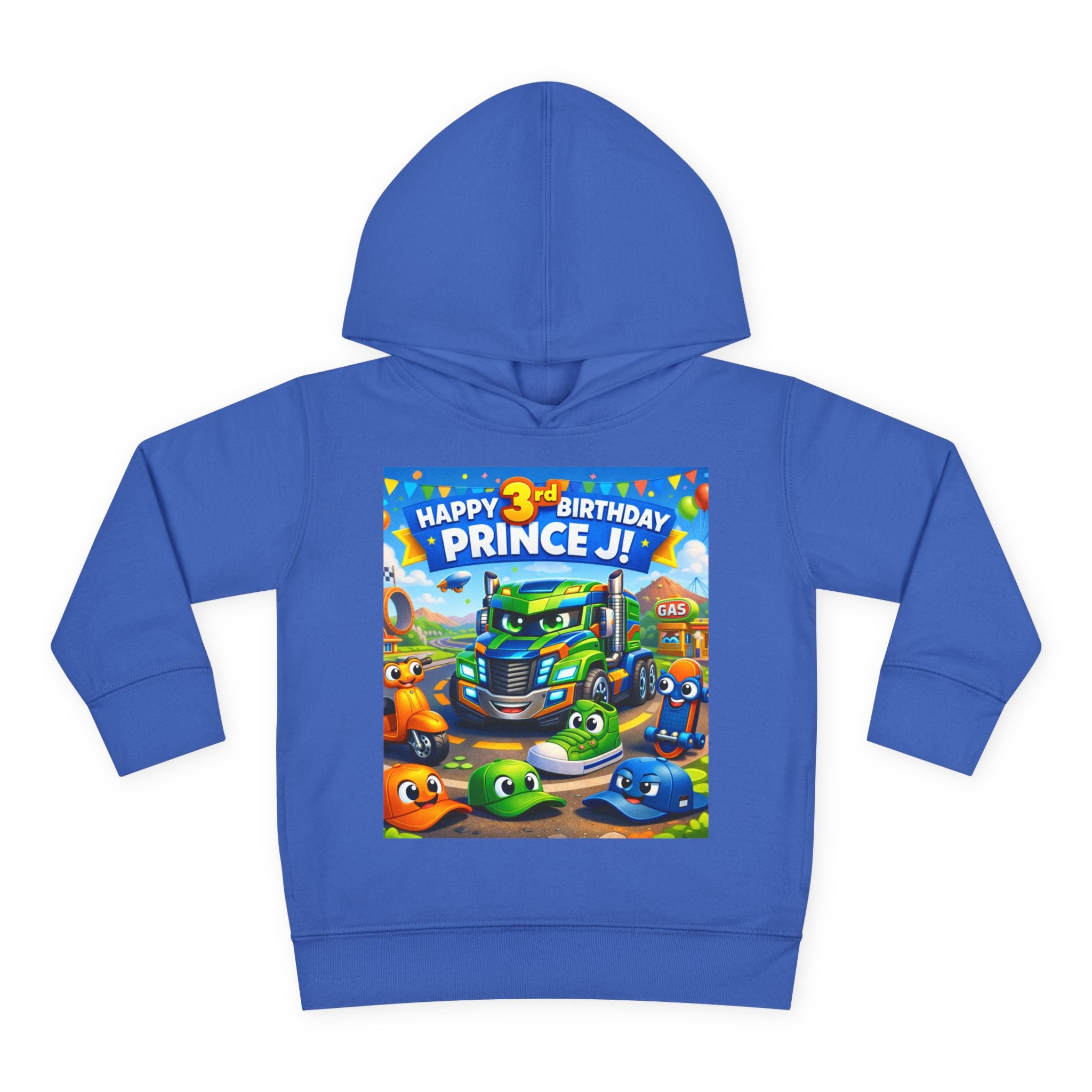 Toddler Hoodie — Colorful Birthday Truck & Candy Party Kids Pullover