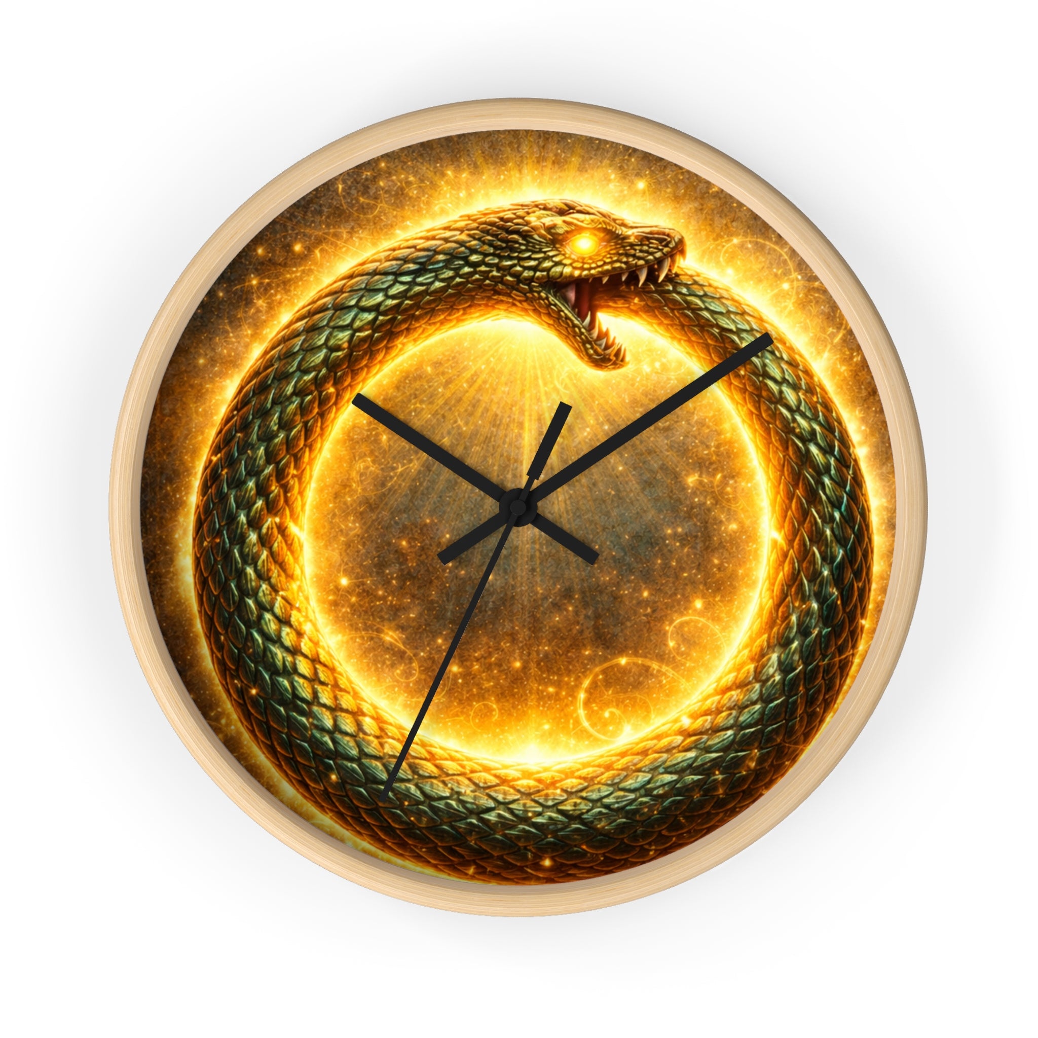 Ouroboros Sun Wall Clock — Mythic Serpent Timepiece