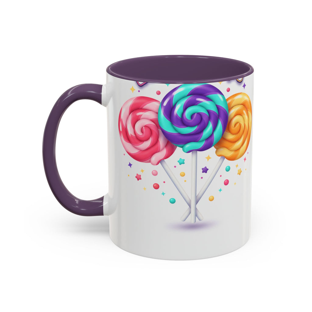 Lollipop Candy Coffee Mug — Colorful Swirl Sweets Accent Mug (11/15oz)