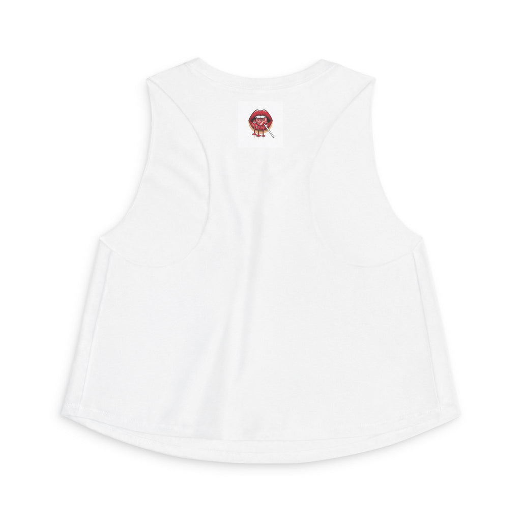 Lollipop Lips Crop Top — Retro Red Candy Graphic Women's Tank