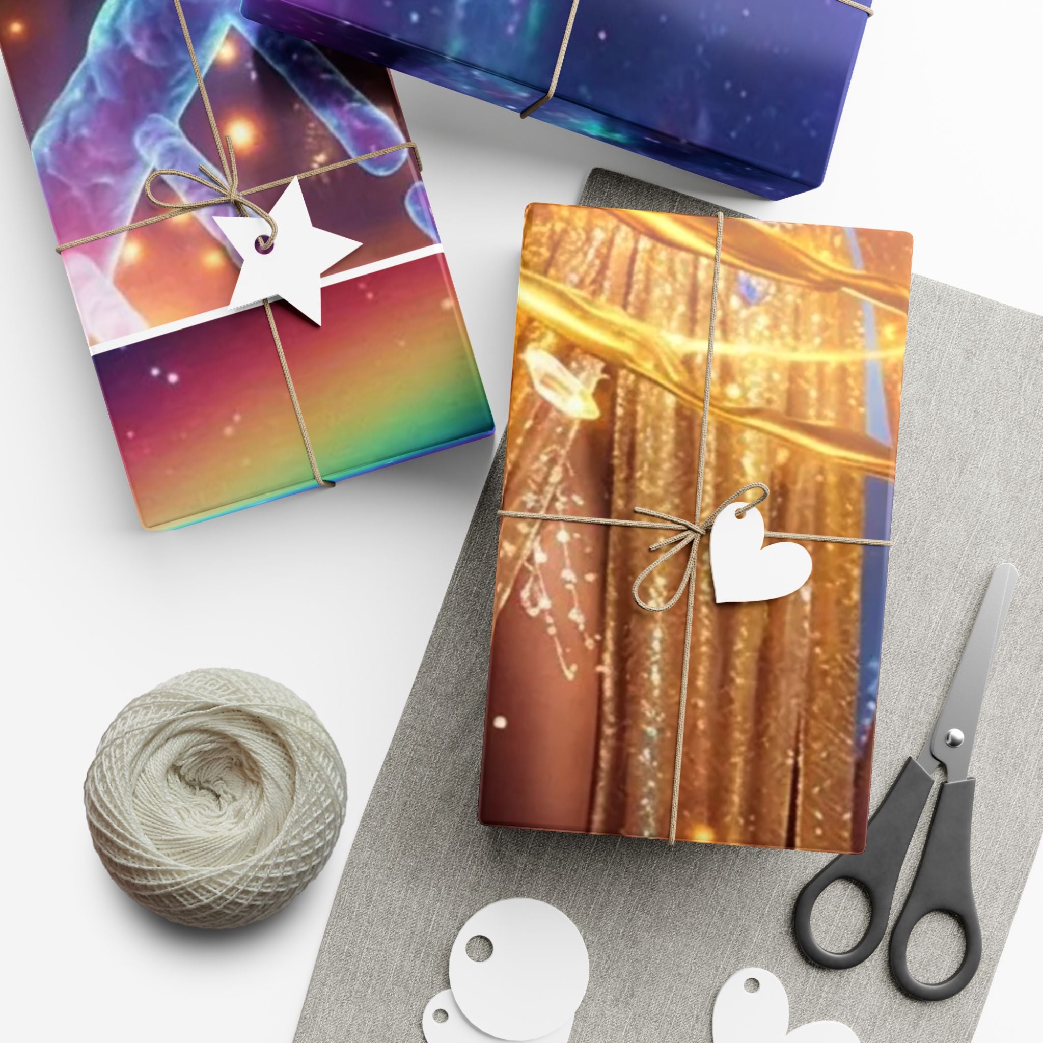 Angel & Rainbow Gift Wrap Paper – Spiritual Holiday Wrapping Paper for Christmas, Baptism, Birthdays