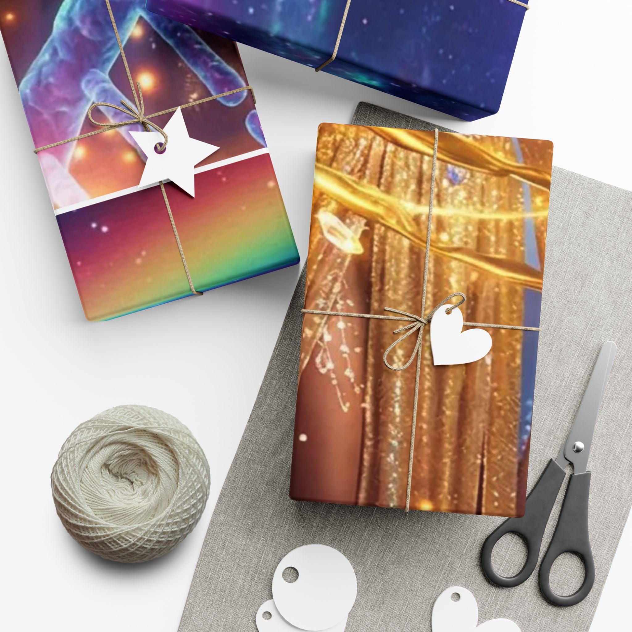 Angel & Rainbow Gift Wrap Paper – Spiritual Holiday Wrapping Paper for Christmas, Baptism, Birthdays