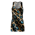 Leopard Print Racerback Dress — Blue Accent Animal Print Women's AOP Dress