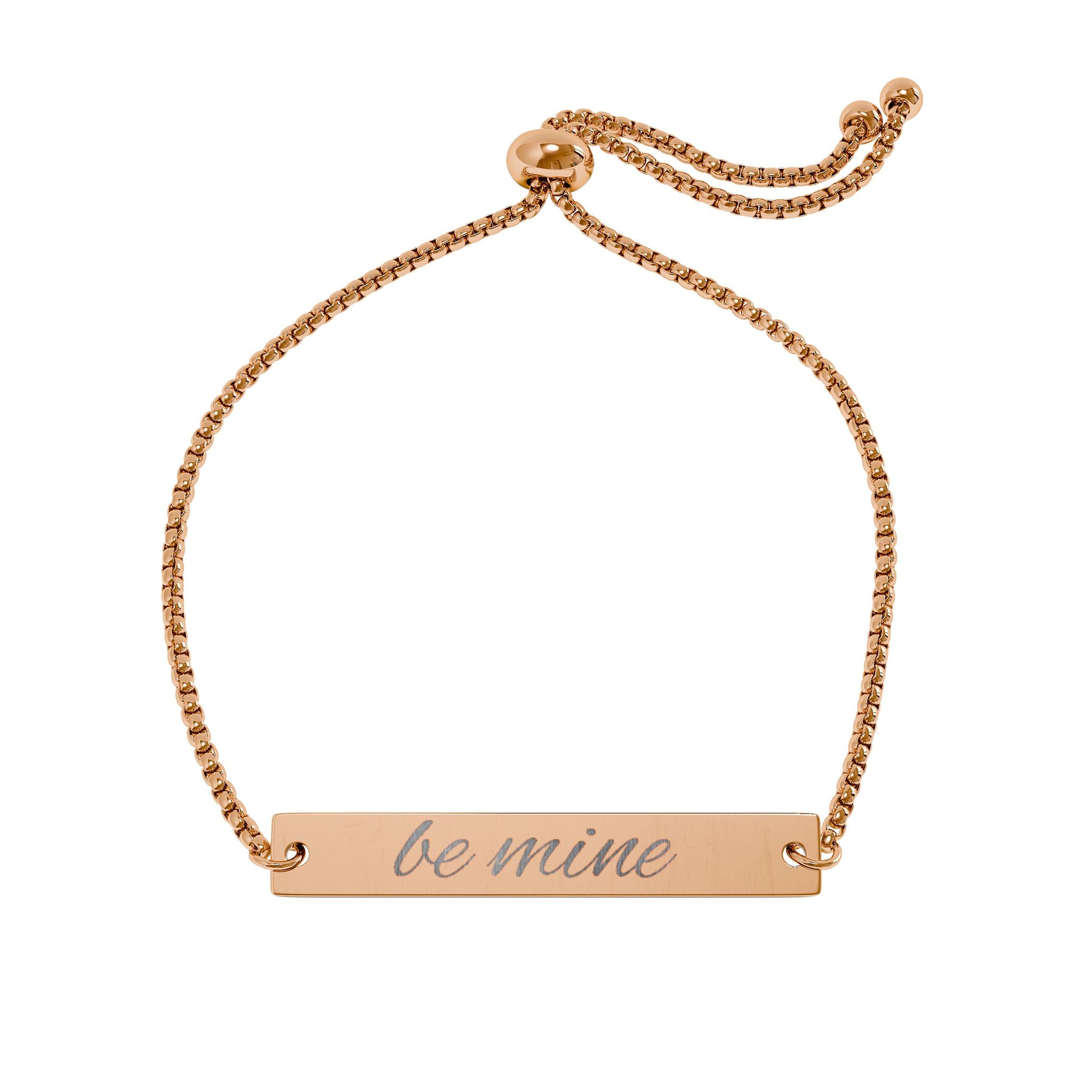 Engravable Flat Bar Bracelet — Adjustable Personalized Name Bracelet