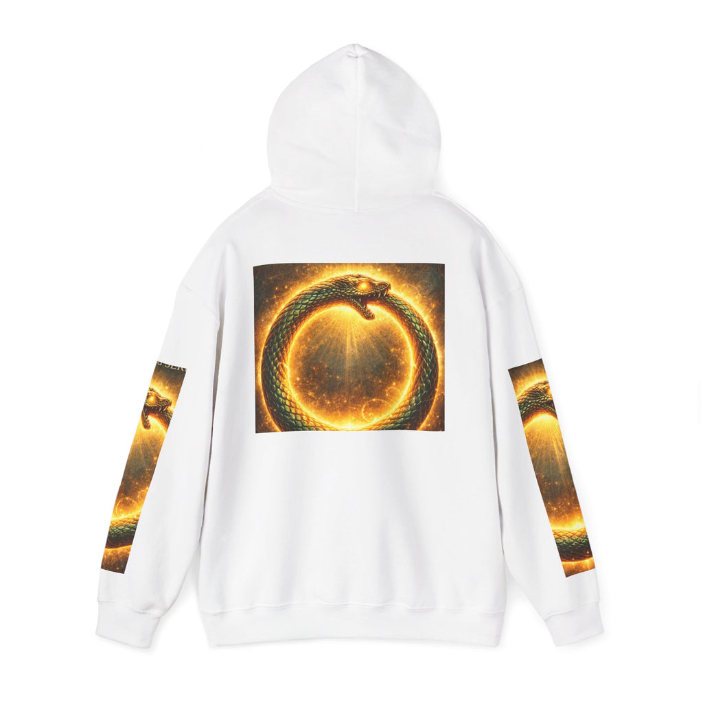 Ouroboros Flame Hoodie — Mystical Serpent Circle Pullover