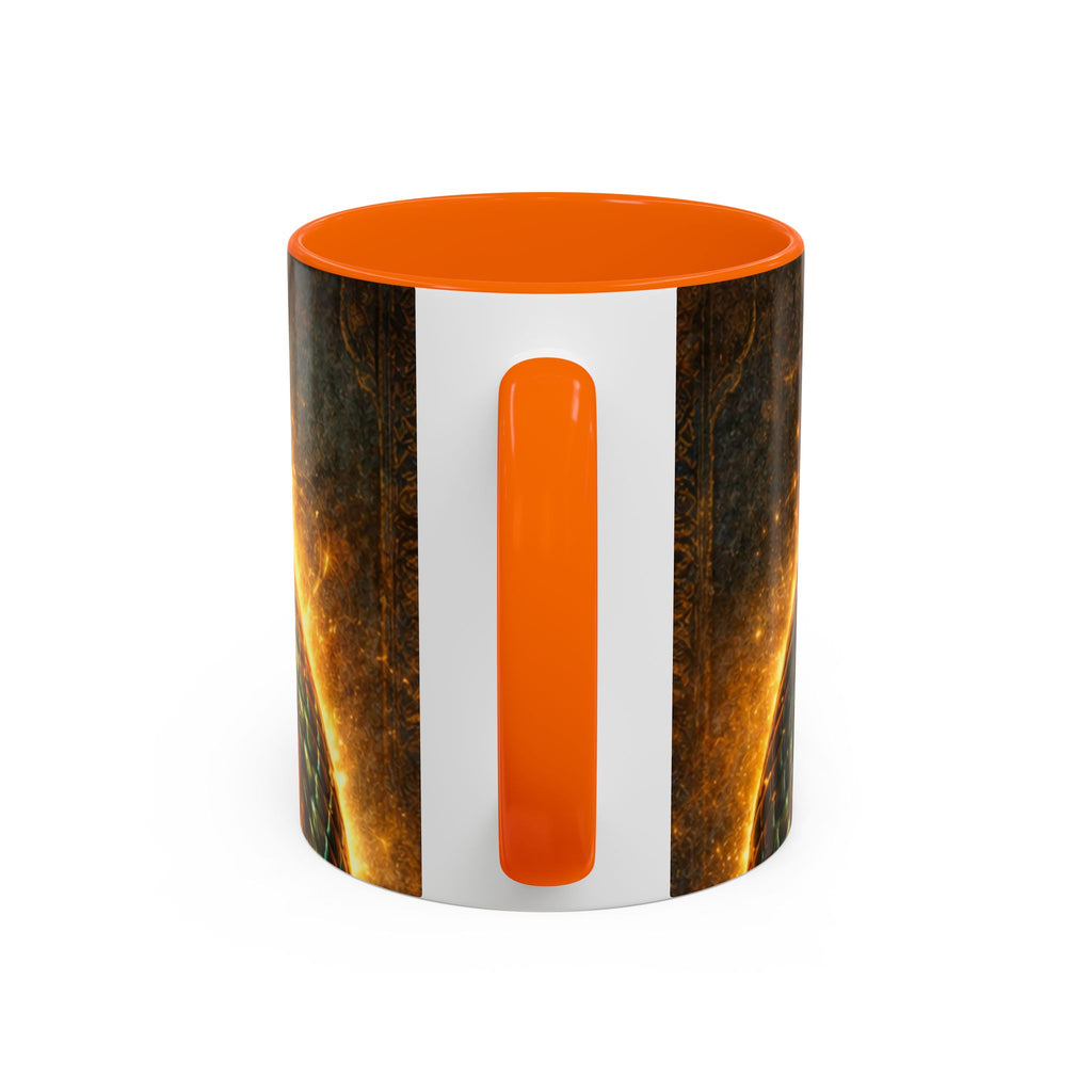 Ouroboros Serpent Accent Coffee Mug — Fiery Mythic Snake Design (11/15oz)