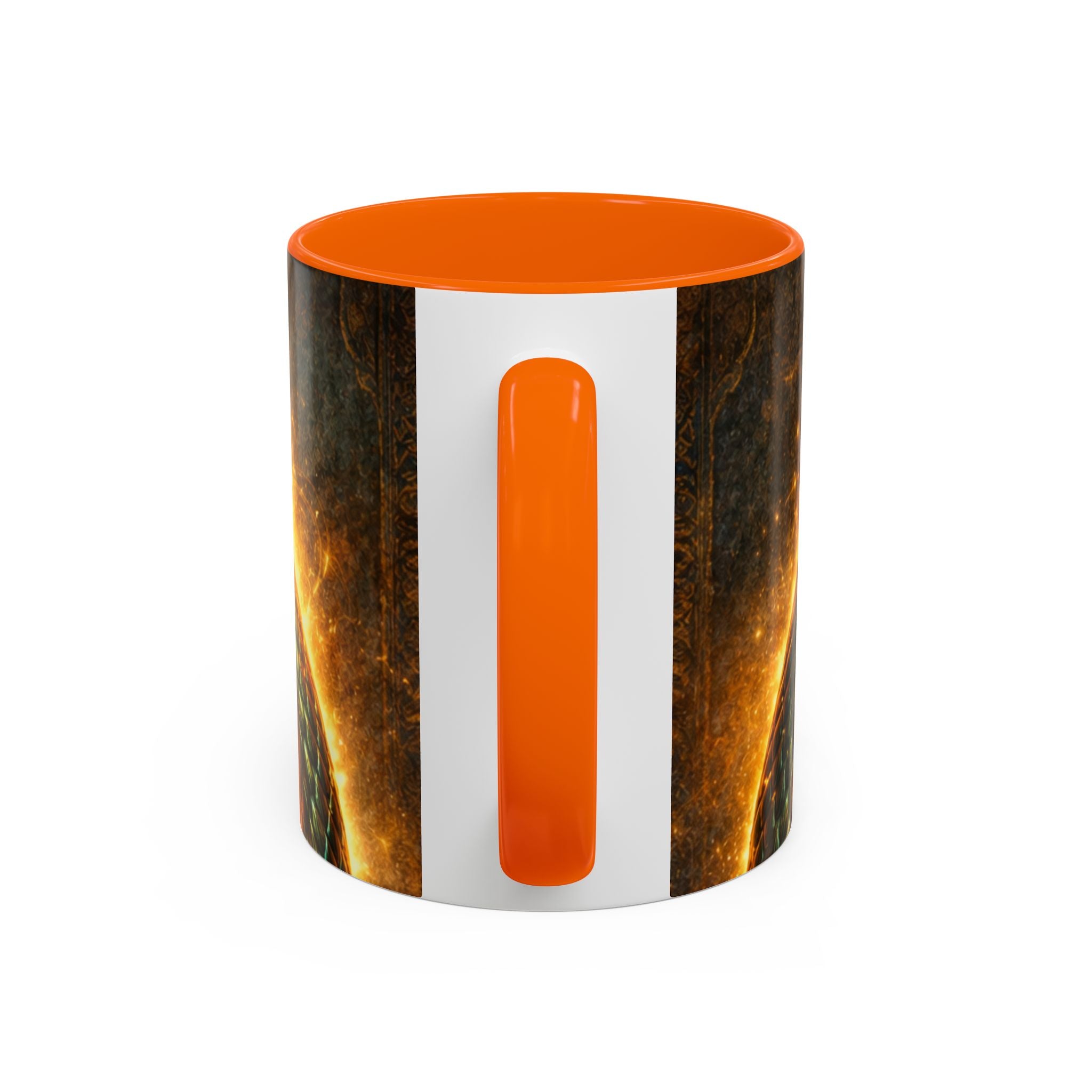 Ouroboros Serpent Accent Coffee Mug — Fiery Mythic Snake Design (11/15oz)