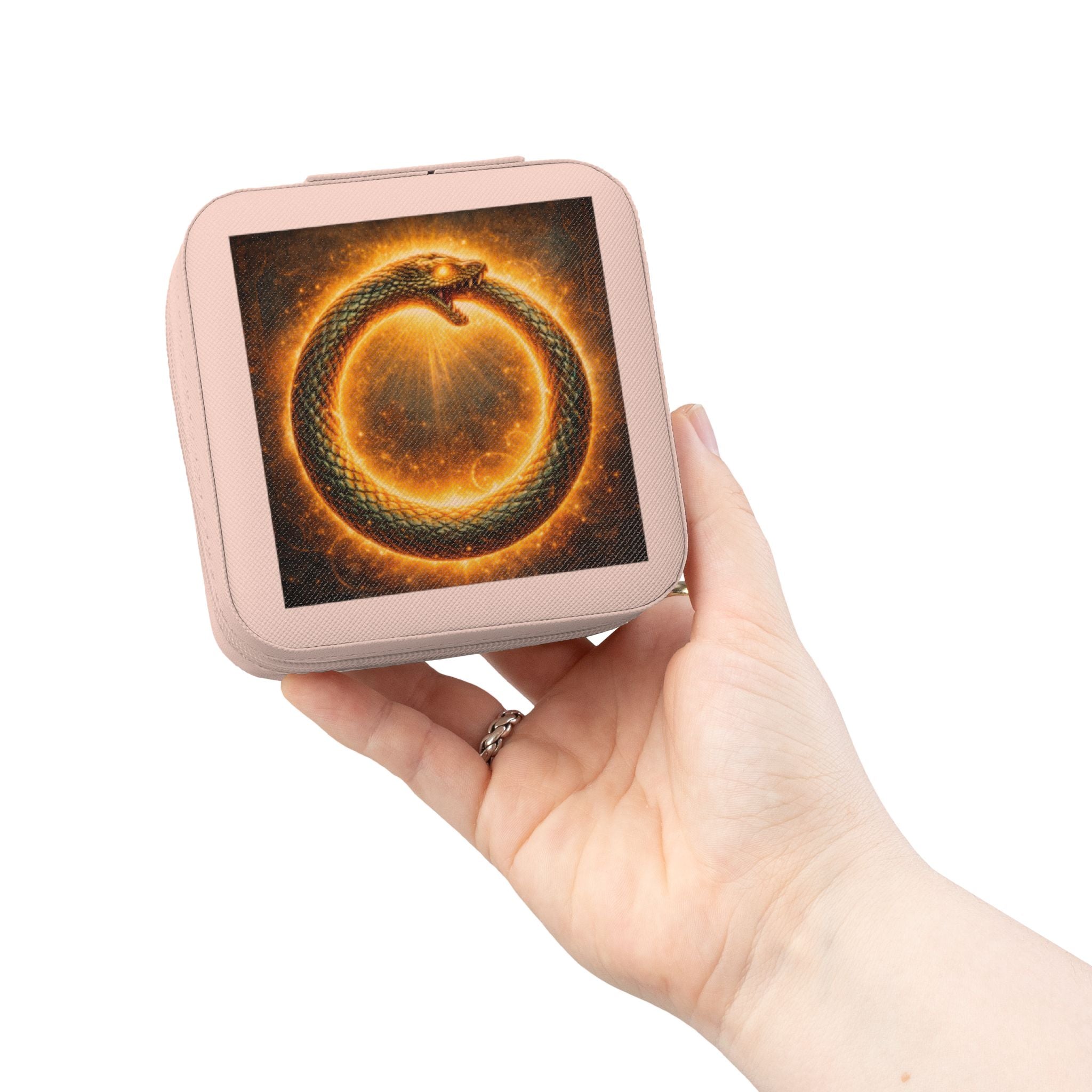 Jewelry Travel Case — Golden Ouroboros Compact Jewelry Organizer