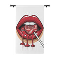 Candy Drip Window Curtain — Red Lips Lollipop Decorative Panel
