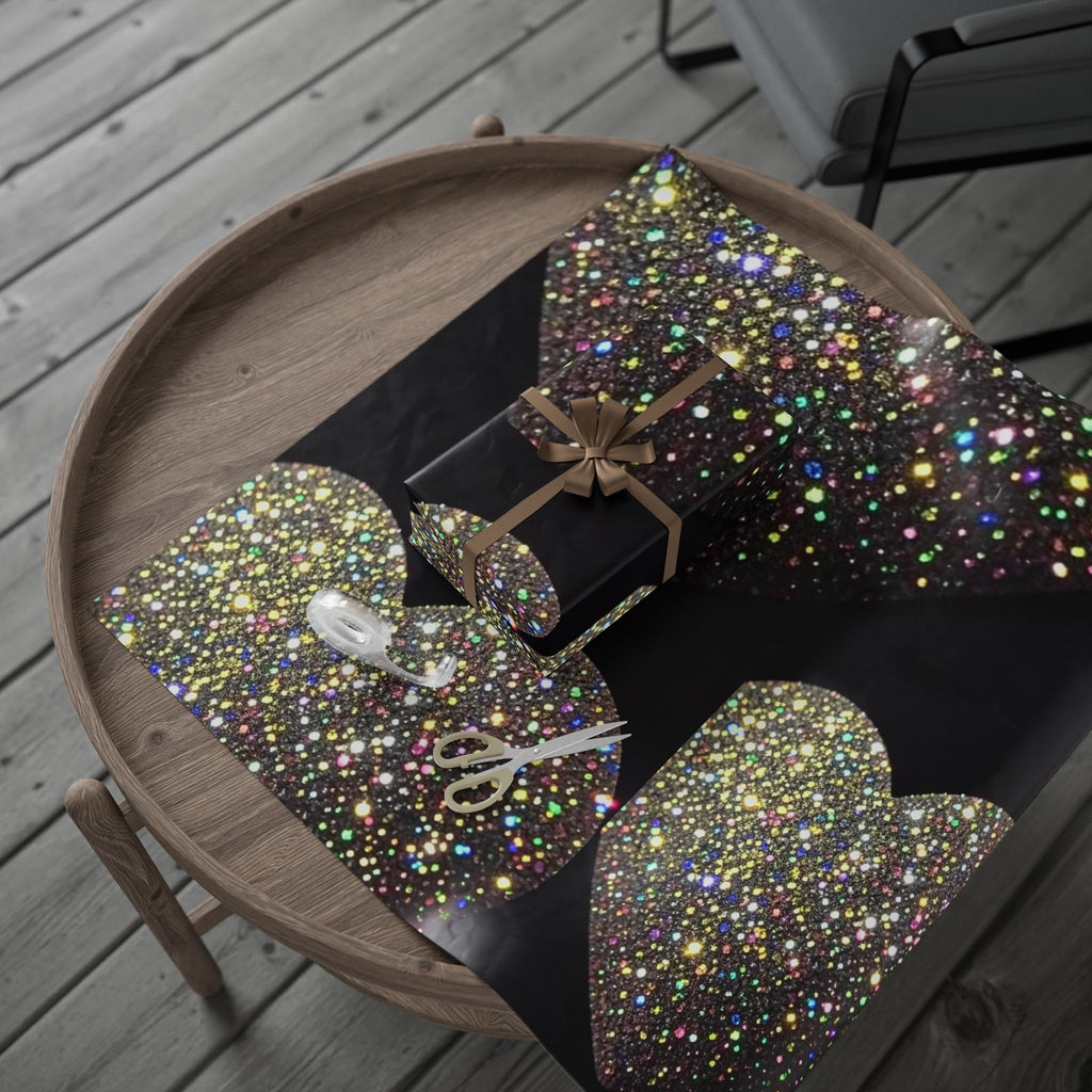Holographic Heart Confetti Wrapping Paper Roll