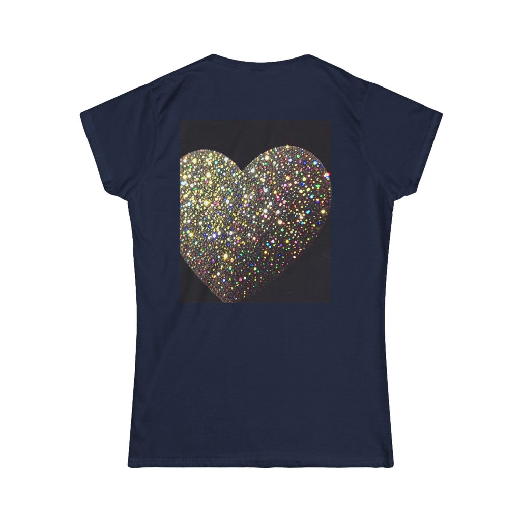 Glitter Heart Tee — Sparkling Sequin Heart Graphic Women's T-Shirt