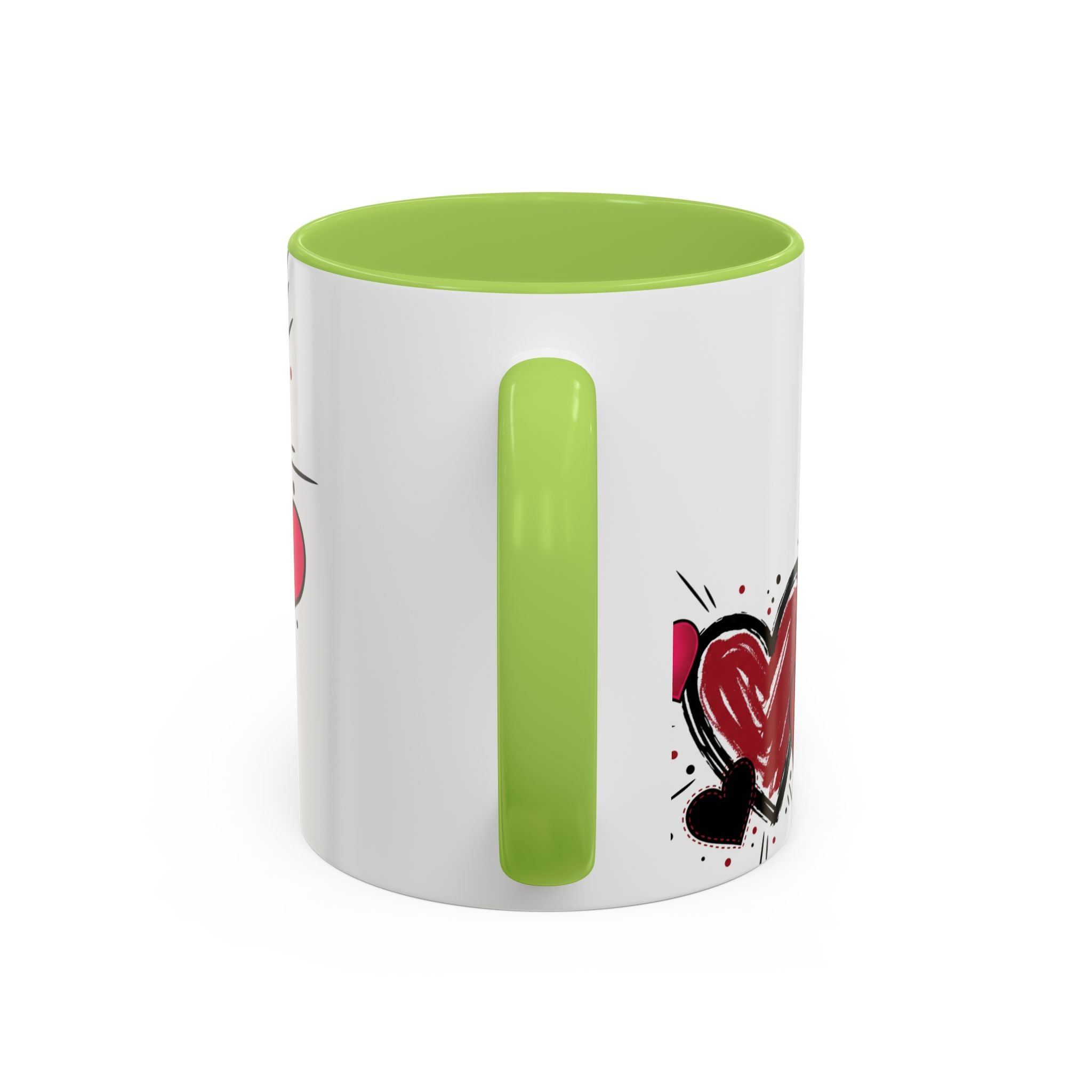 Hand-Drawn Hearts Accent Coffee Mug – Romantic Valentine’s Day Gift (11/15oz)