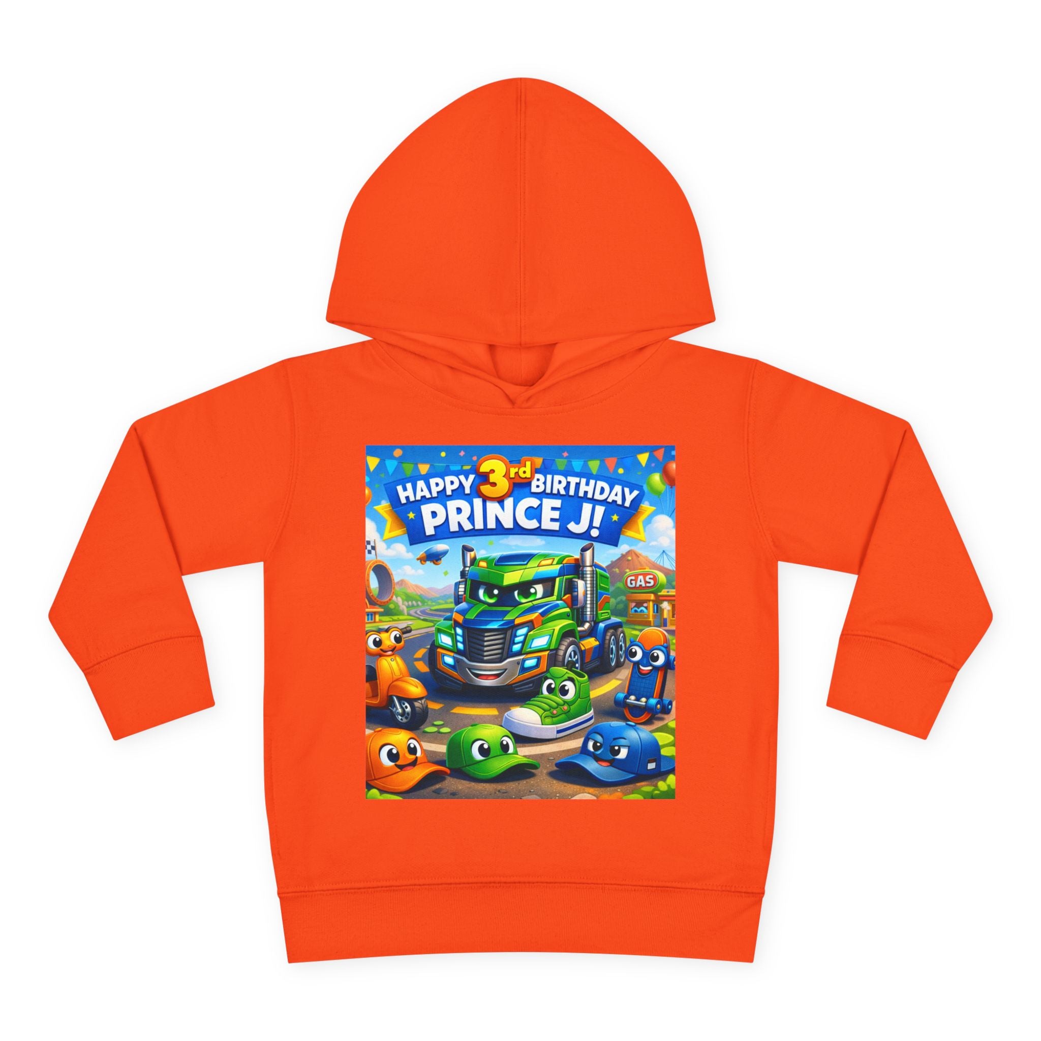 Toddler Hoodie — Colorful Birthday Truck & Candy Party Kids Pullover
