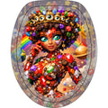 Psychedelic Gem Goddess Toilet Set — 3-Piece Bathroom Mat & Lid Cover