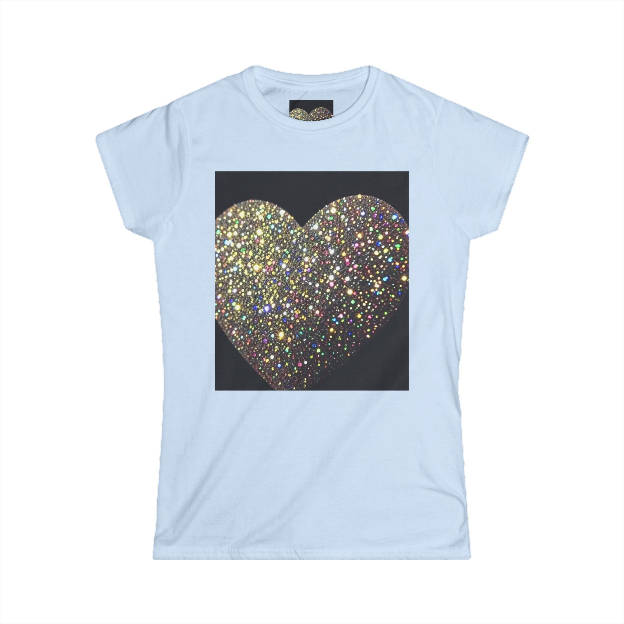 Glitter Heart Tee — Sparkling Sequin Heart Graphic Women's T-Shirt