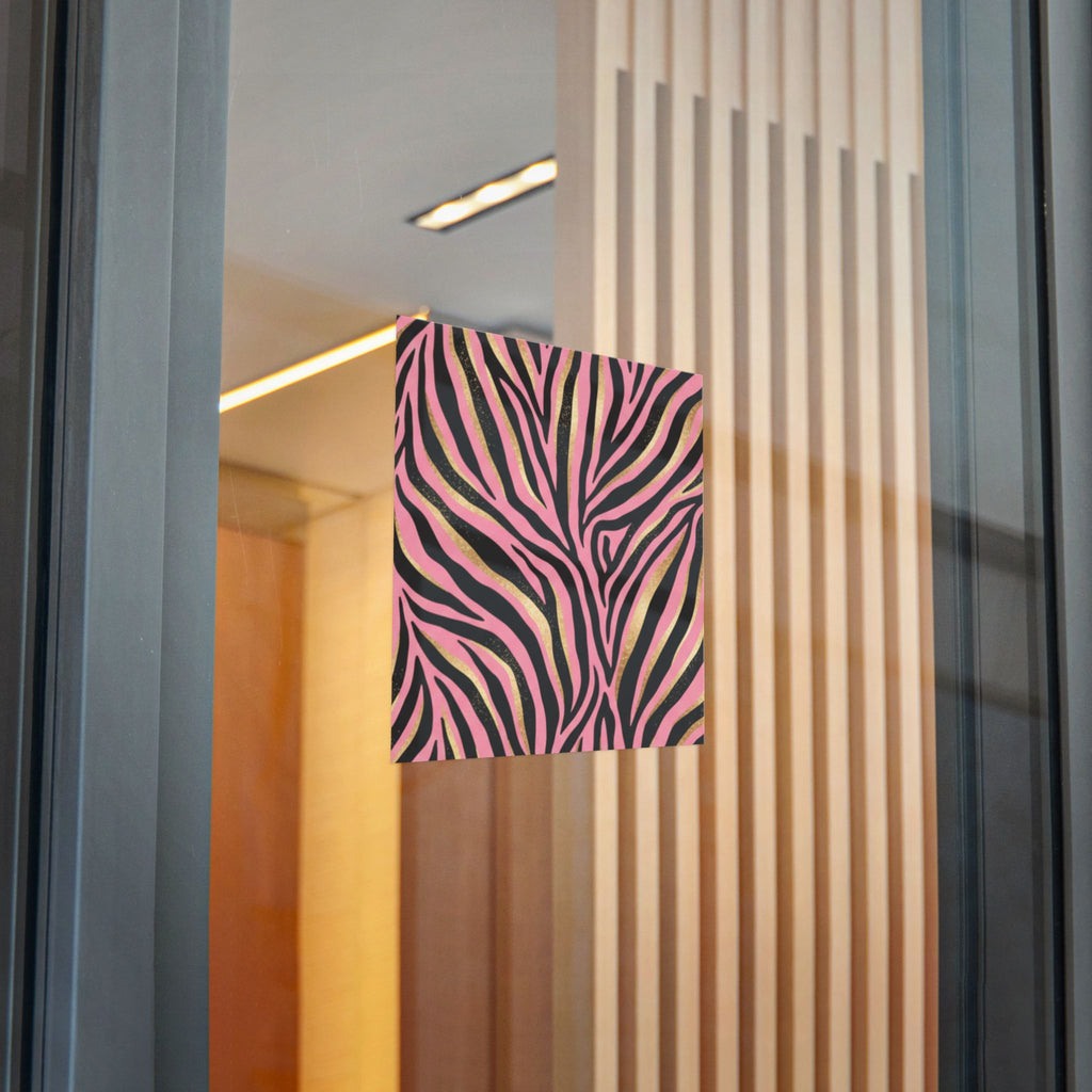 Pink Zebra Print Die-Cut Sticker — Glam Animal Print DTF Decal