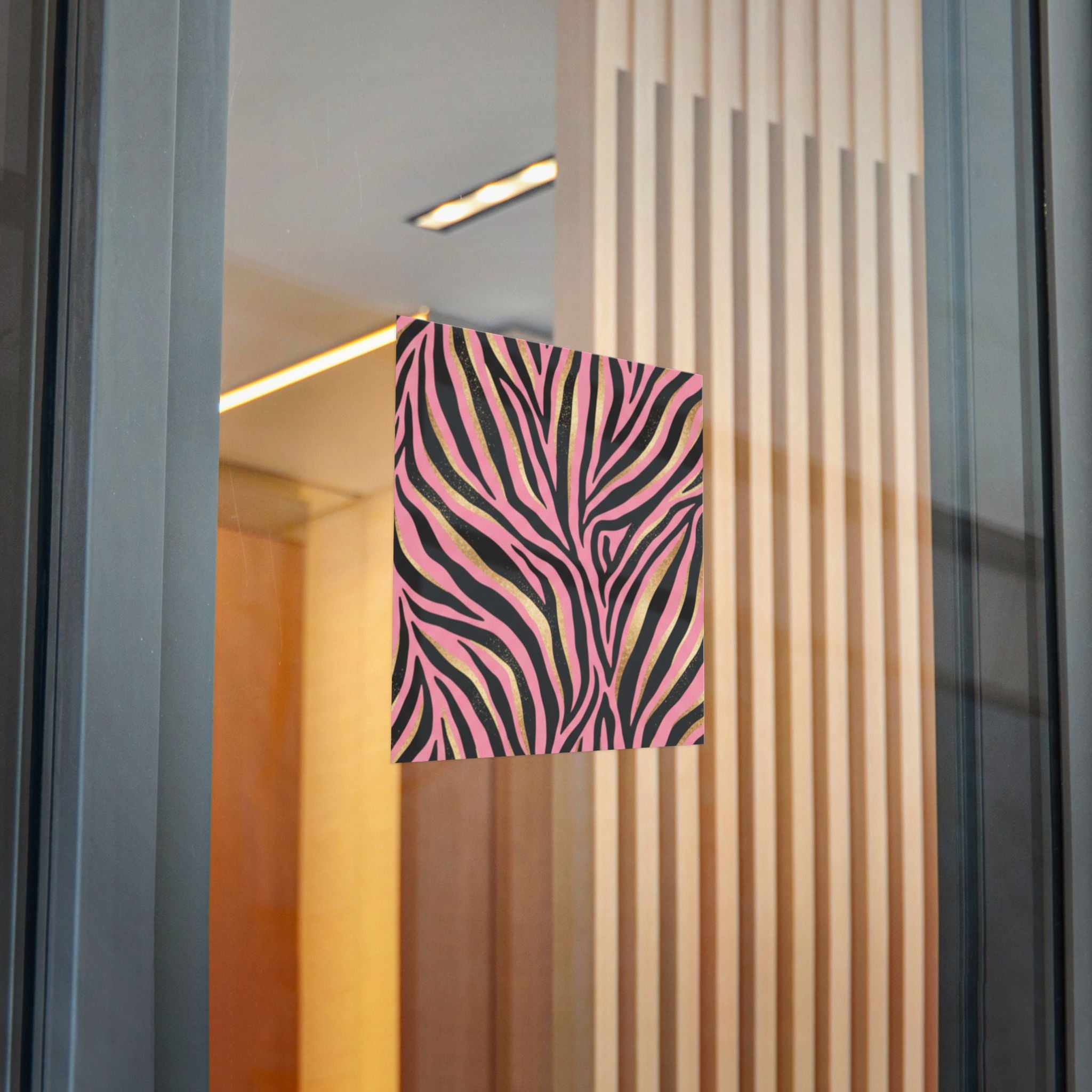 Pink Zebra Print Die-Cut Sticker — Glam Animal Print DTF Decal
