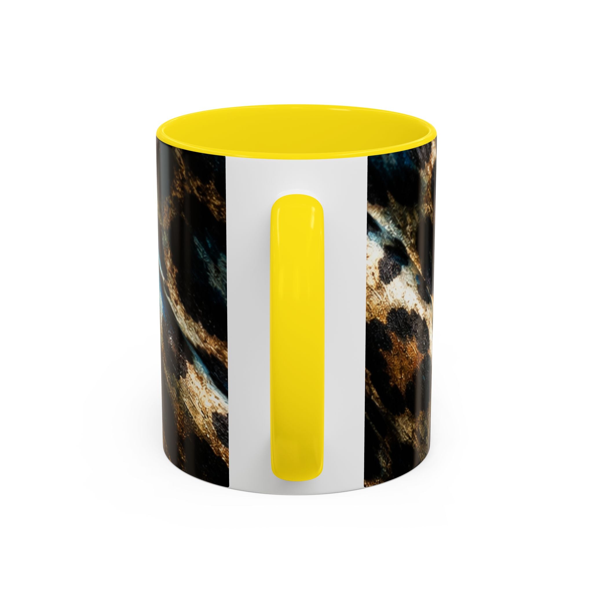 Teal Leopard Accent Coffee Mug — Bold Animal Print Ceramic Mug (11/15 oz)