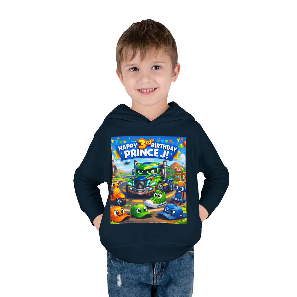 Toddler Hoodie — Colorful Birthday Truck & Candy Party Kids Pullover